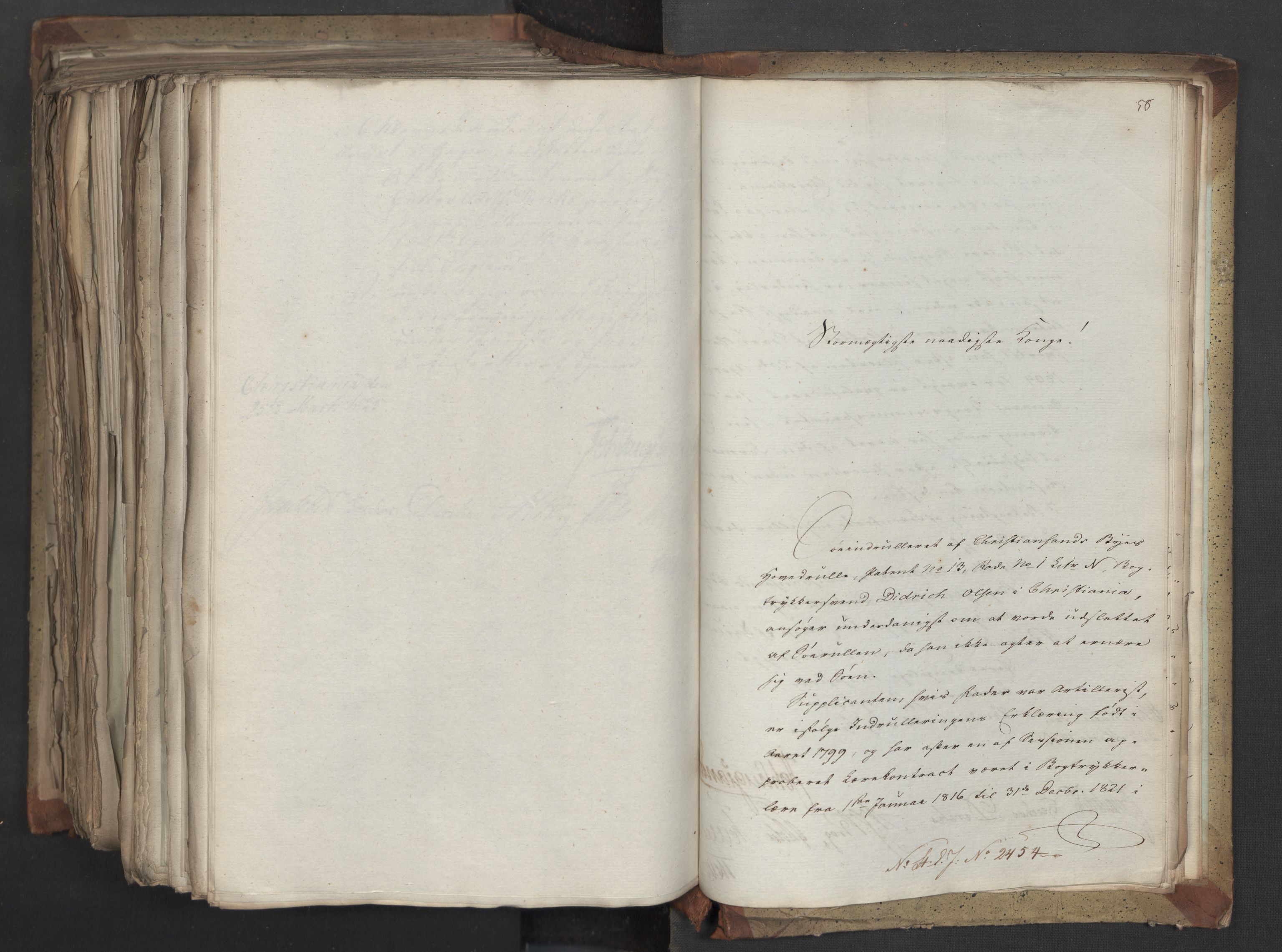 Statsrådsavdelingen i Stockholm, AV/RA-S-1003/D/Da/L0041: Regjeringsinnstillinger nr. 2204-2466, 1825, p. 678