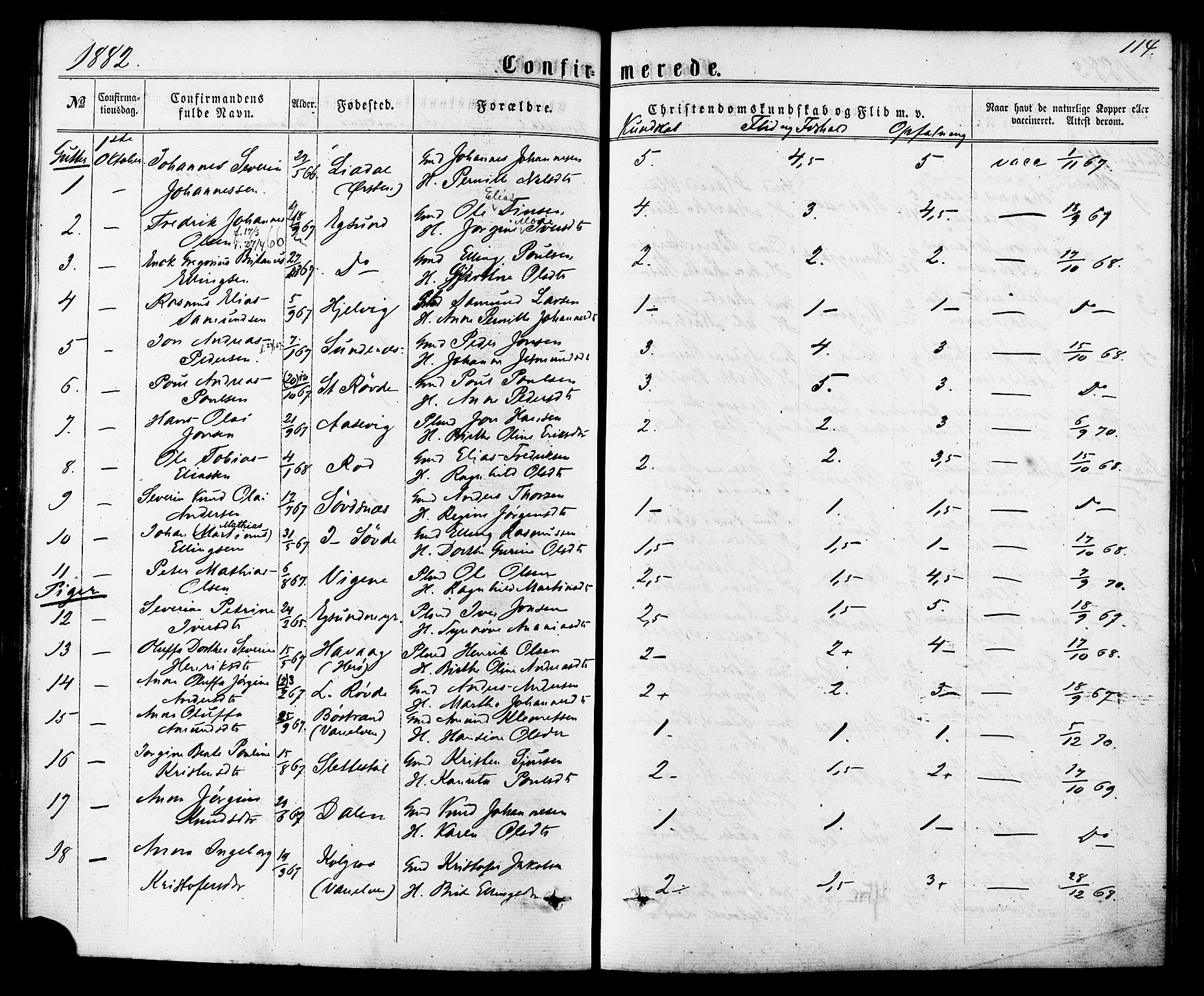 Ministerialprotokoller, klokkerbøker og fødselsregistre - Møre og Romsdal, SAT/A-1454/504/L0055: Parish register (official) no. 504A02, 1861-1884, p. 114