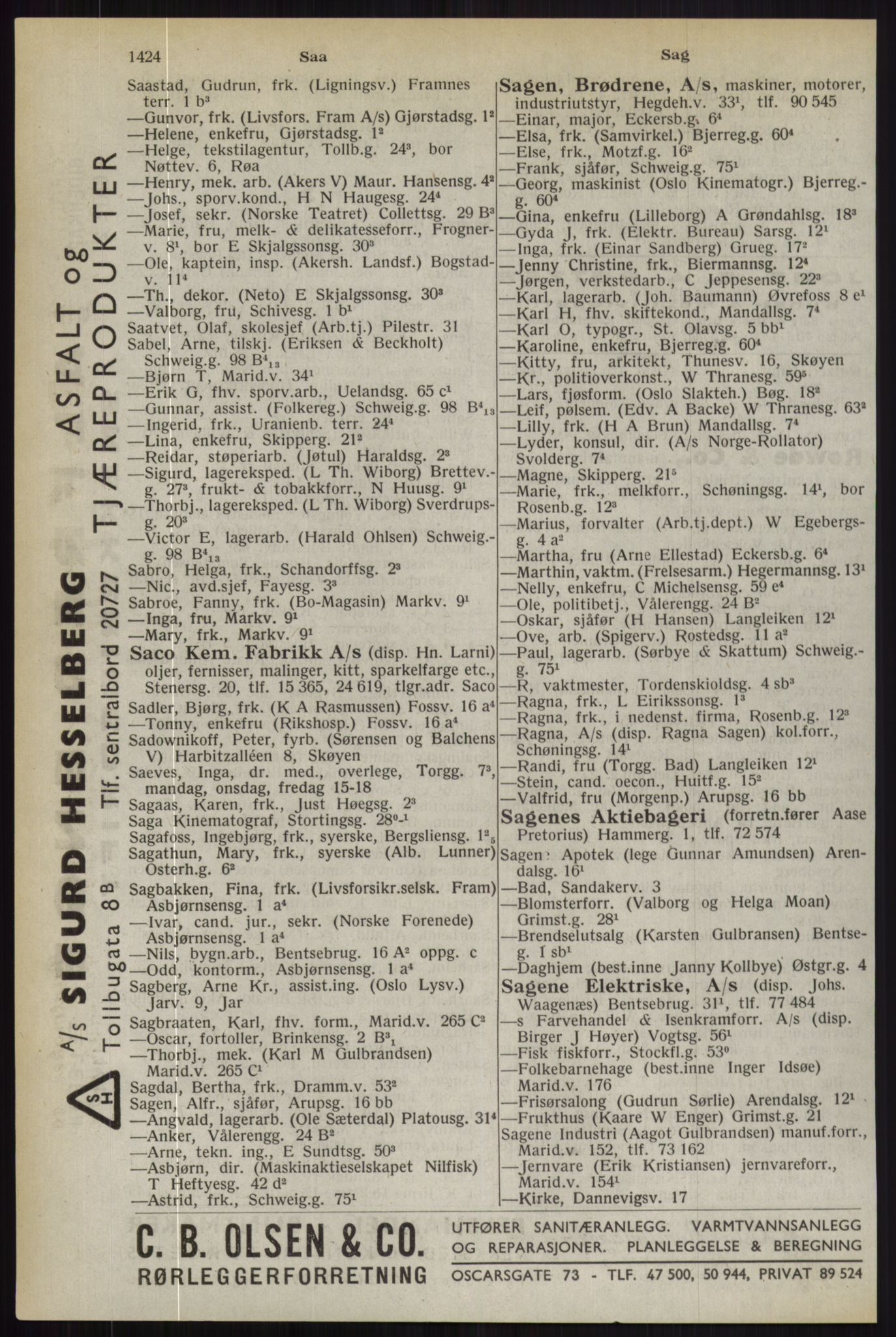 Kristiania/Oslo adressebok, PUBL/-, 1944, p. 1424