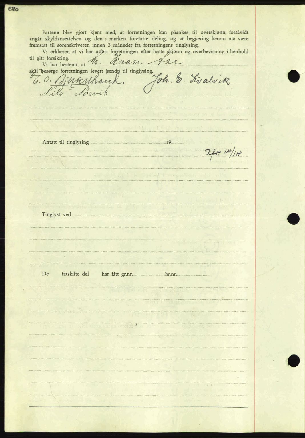 Nordmøre sorenskriveri, AV/SAT-A-4132/1/2/2Ca: Mortgage book no. A81, 1937-1937, Diary no: : 1250/1937