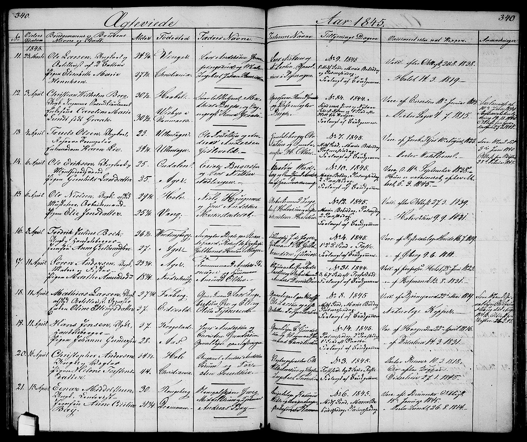 Garnisonsmenigheten Kirkebøker, SAO/A-10846/G/Ga/L0005: Parish register (copy) no. 5, 1841-1860, p. 340