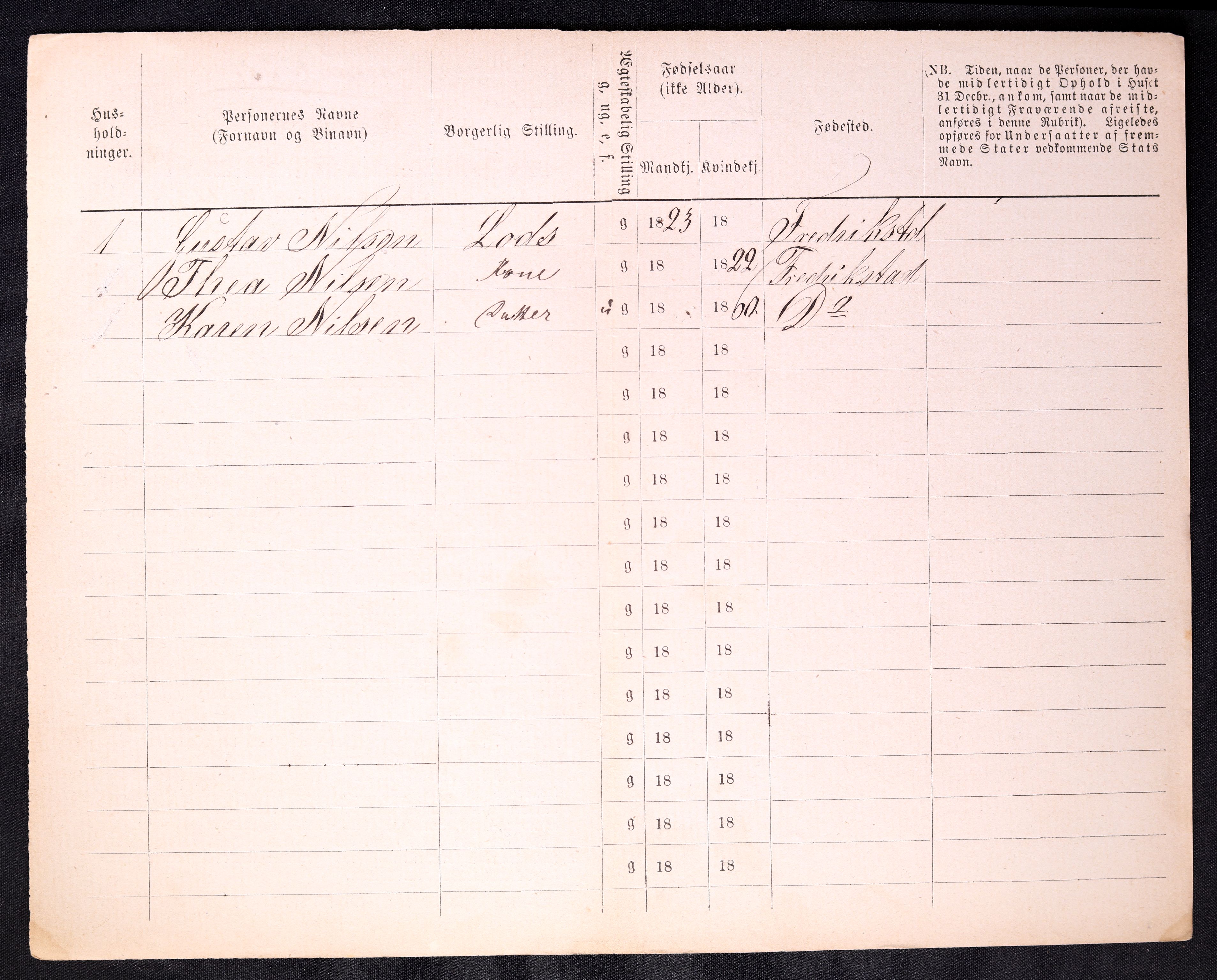 RA, 1870 census for 0103 Fredrikstad, 1870, p. 1472