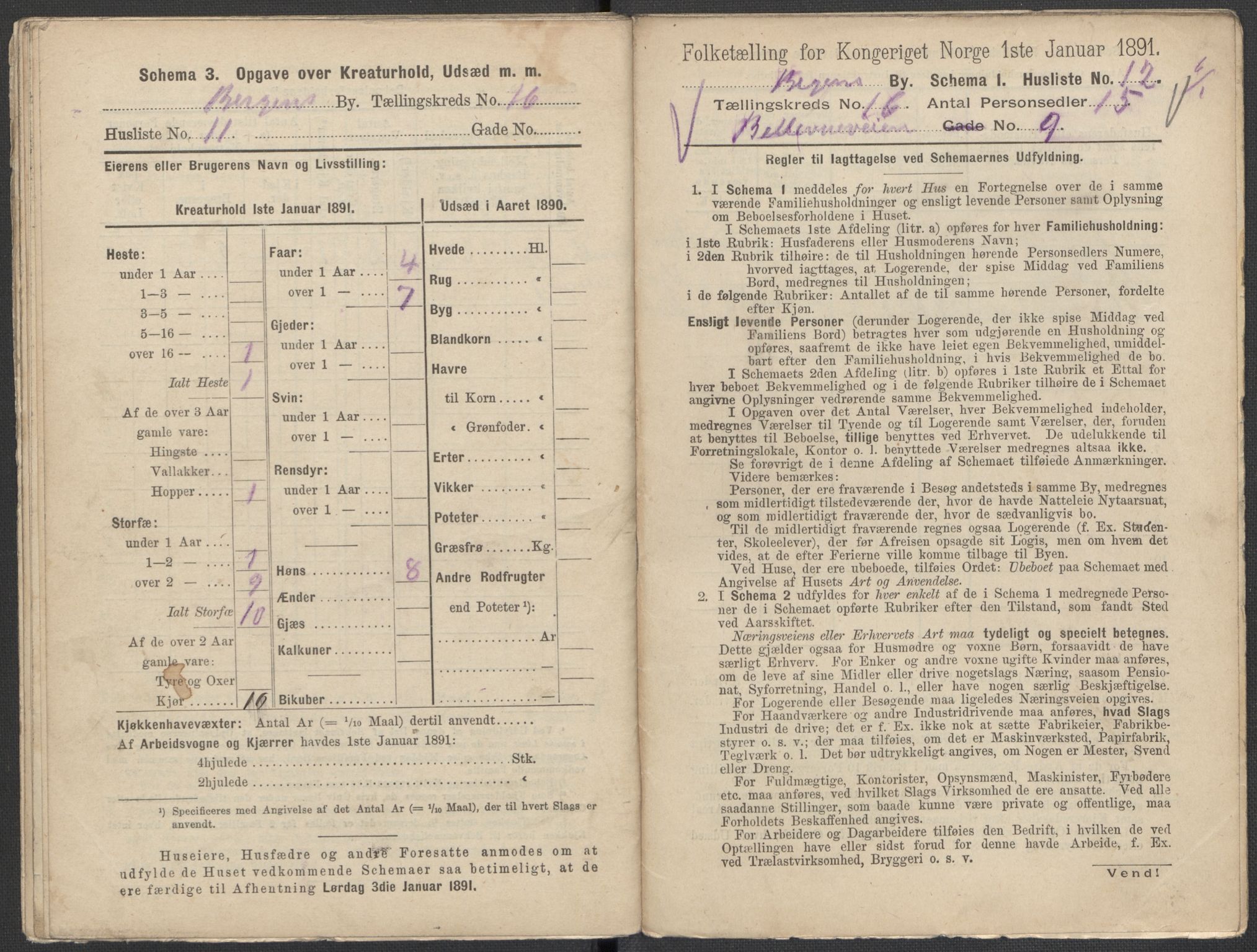 RA, 1891 Census for 1301 Bergen, 1891, p. 2488