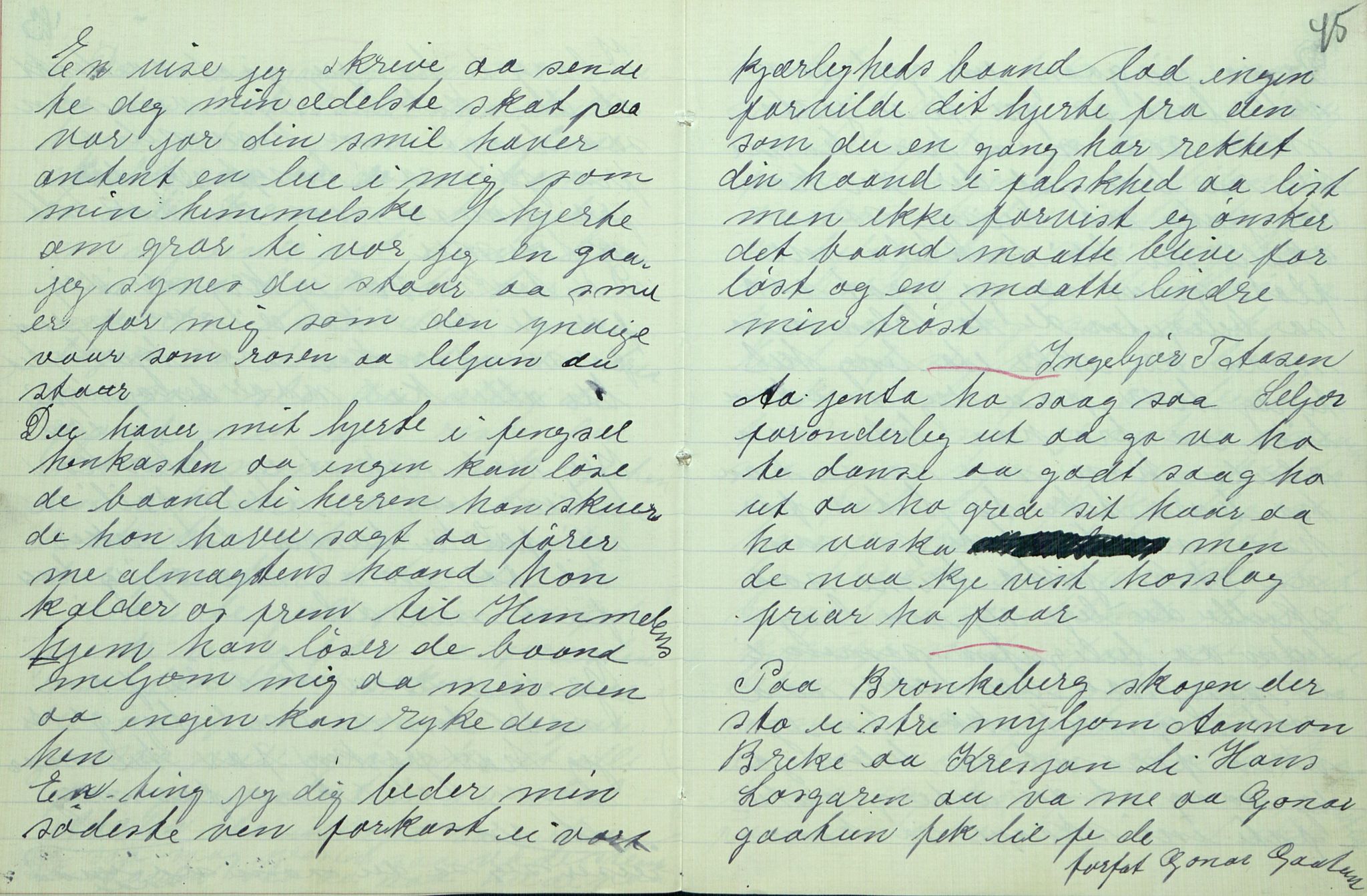 Rikard Berge, TEMU/TGM-A-1003/F/L0007/0018: 251-299 / 268 Uppskriftir av Gunnhild T. Kivle for Rikard Berge, 1915, p. 44-45