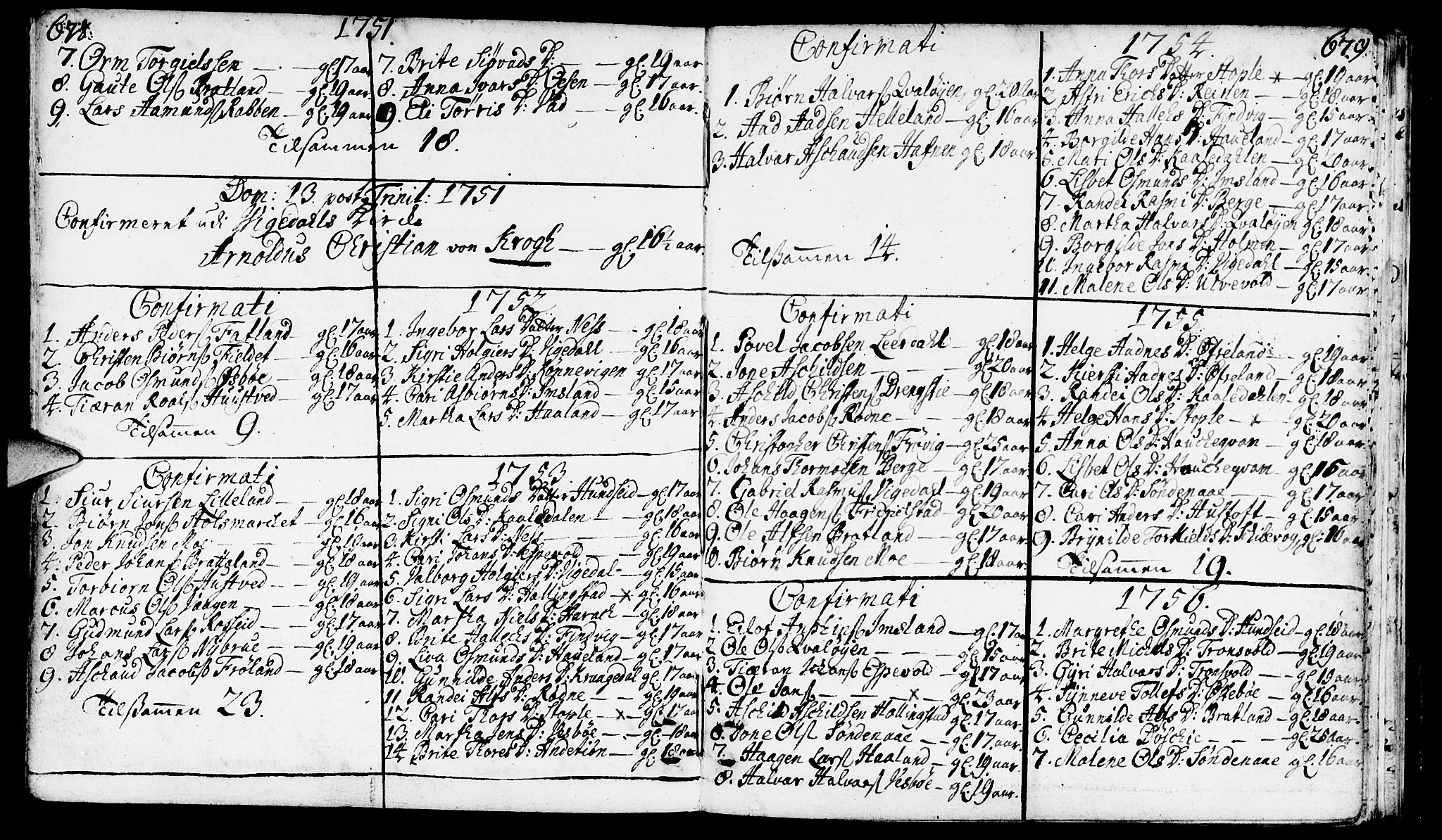 Vikedal sokneprestkontor, SAST/A-101840/01/IV: Parish register (official) no. A 1, 1737-1778, p. 678-679