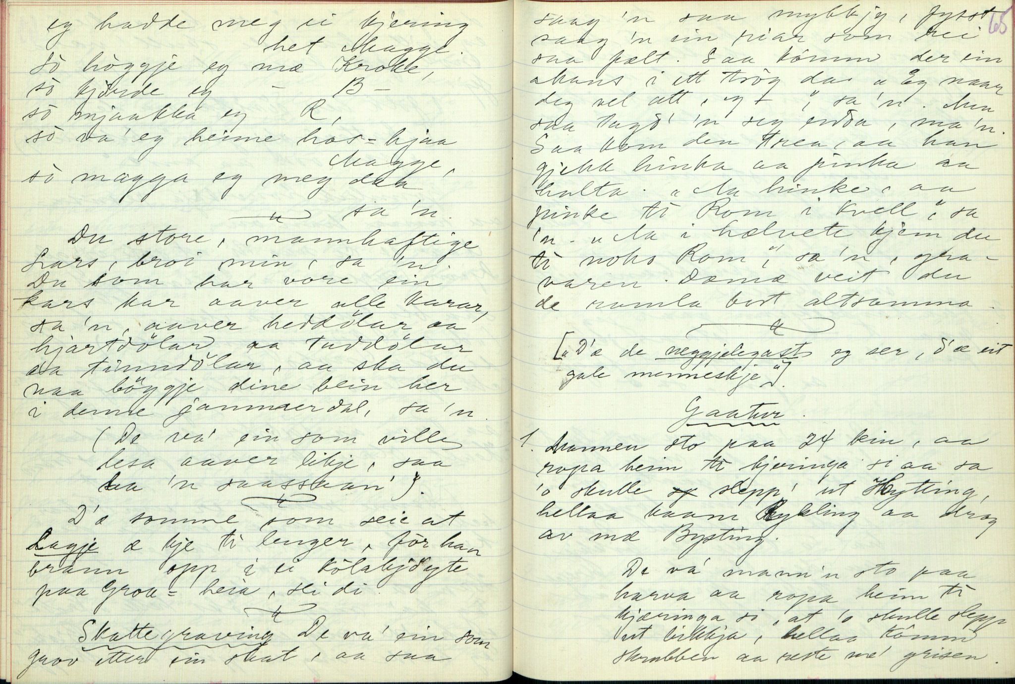 Rikard Berge, TEMU/TGM-A-1003/F/L0003/0012: 061-100 Innholdslister / 71 Kilen: sagn m.m., 1910, p. 64-65