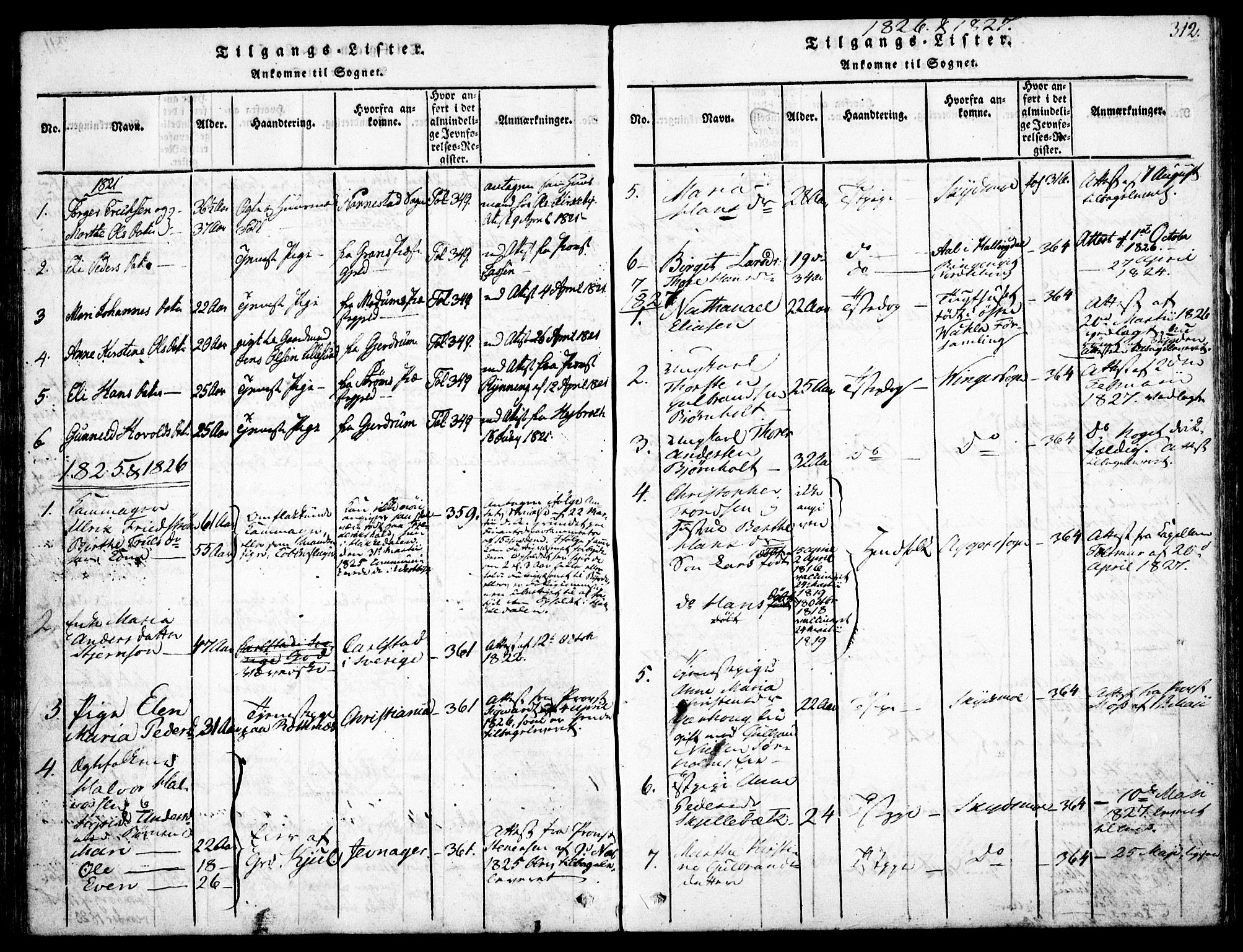 Nittedal prestekontor Kirkebøker, SAO/A-10365a/F/Fa/L0003: Parish register (official) no. I 3, 1814-1836, p. 312