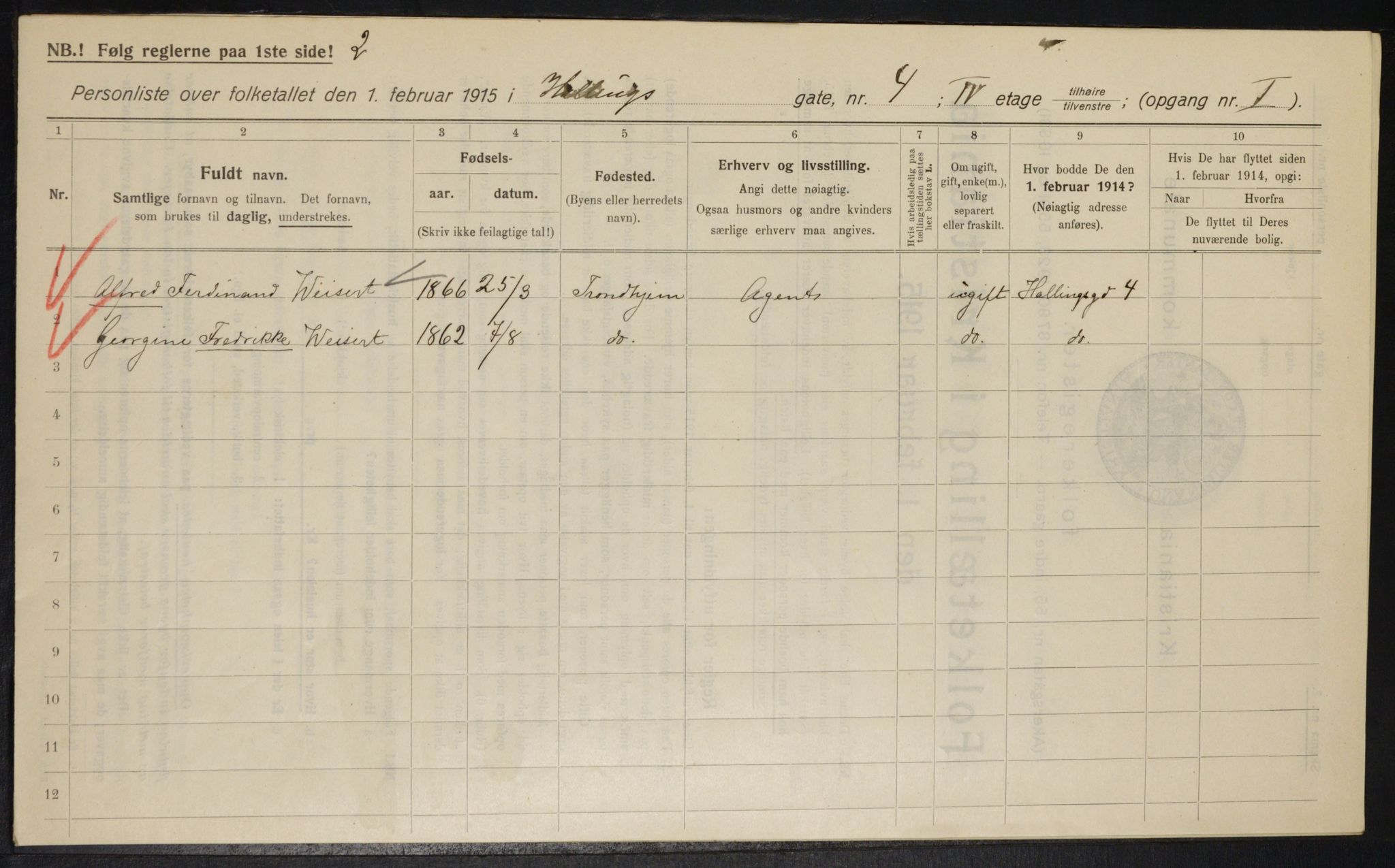 OBA, Municipal Census 1915 for Kristiania, 1915, p. 33736