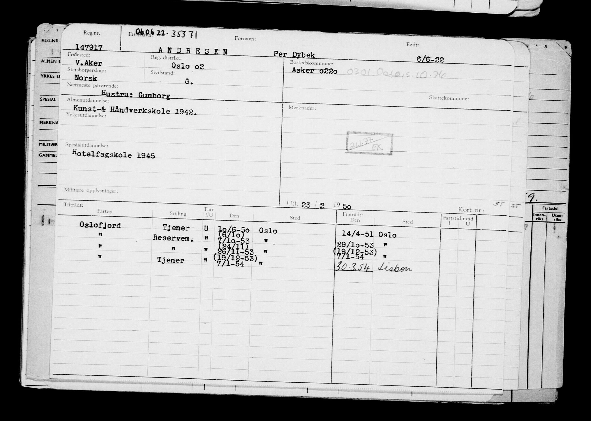 Direktoratet for sjømenn, AV/RA-S-3545/G/Gb/L0207: Hovedkort, 1922, p. 280