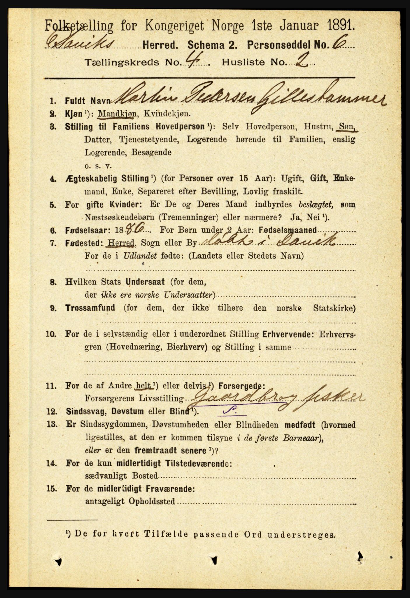 RA, 1891 census for 1442 Davik, 1891, p. 1351