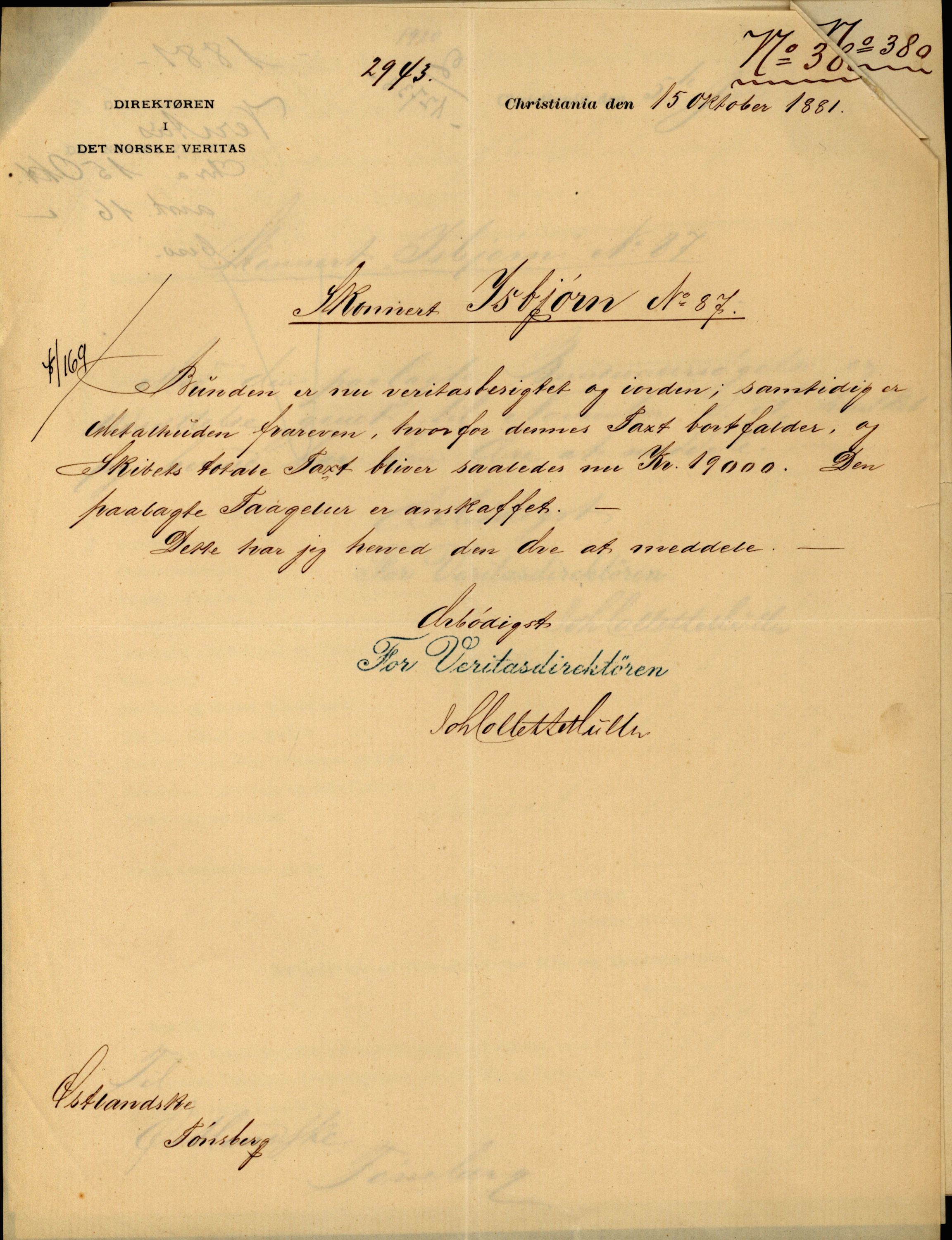 Pa 63 - Østlandske skibsassuranceforening, VEMU/A-1079/G/Ga/L0015/0013: Havaridokumenter / Venice, Isbjørn, Varnæs, Valkyrien, 1882, p. 28