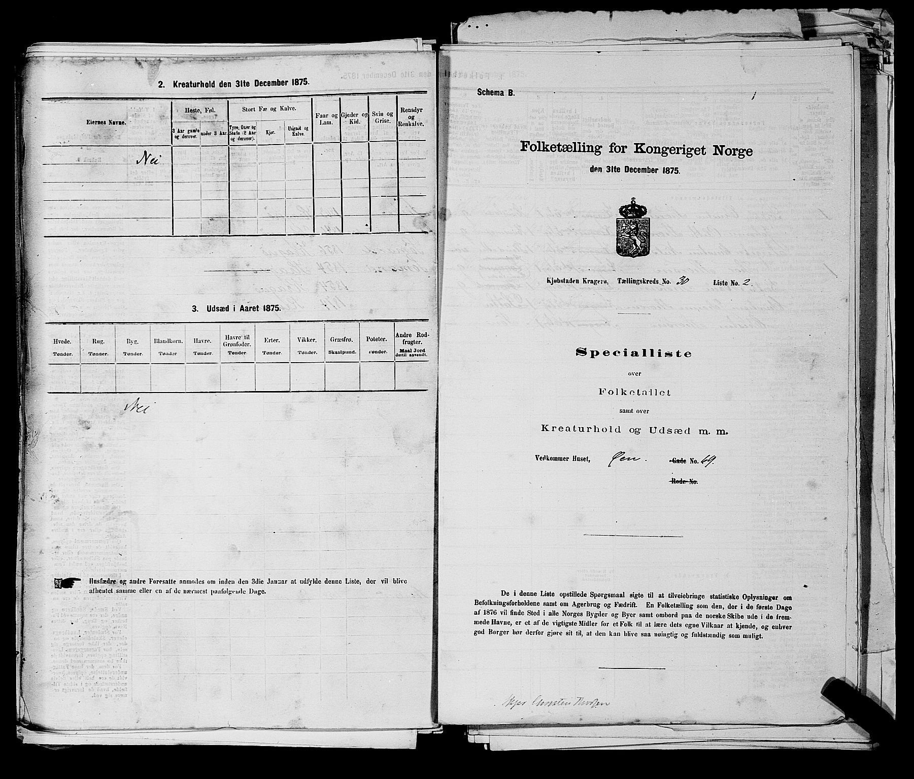 SAKO, 1875 census for 0801P Kragerø, 1875, p. 661