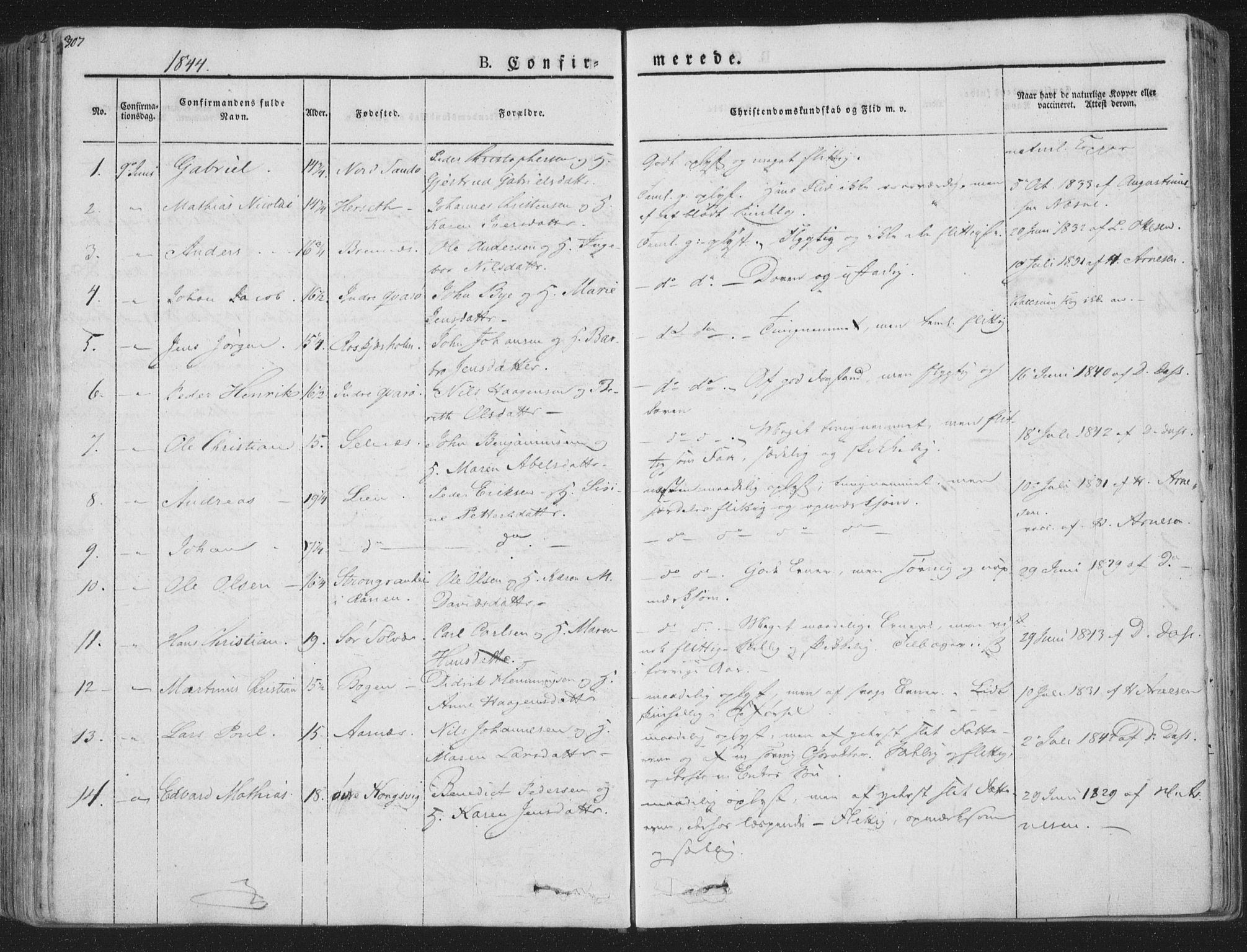 Ministerialprotokoller, klokkerbøker og fødselsregistre - Nordland, SAT/A-1459/839/L0565: Parish register (official) no. 839A02, 1825-1862, p. 307