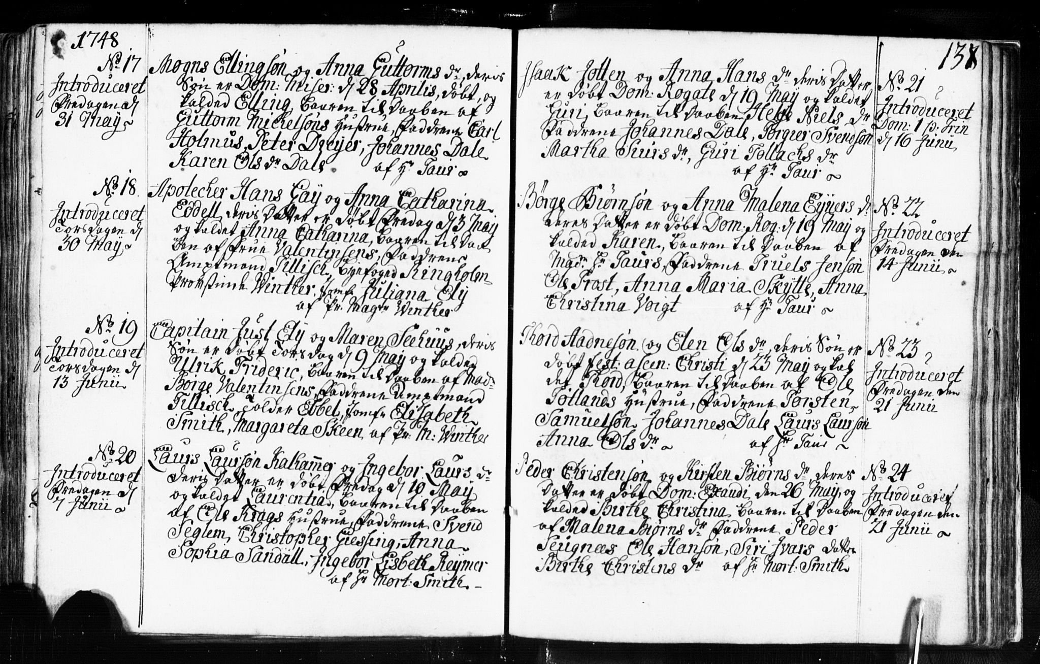 Domkirken sokneprestkontor, SAST/A-101812/001/30/30BB/L0003: Parish register (copy) no. B 3, 1733-1751, p. 138
