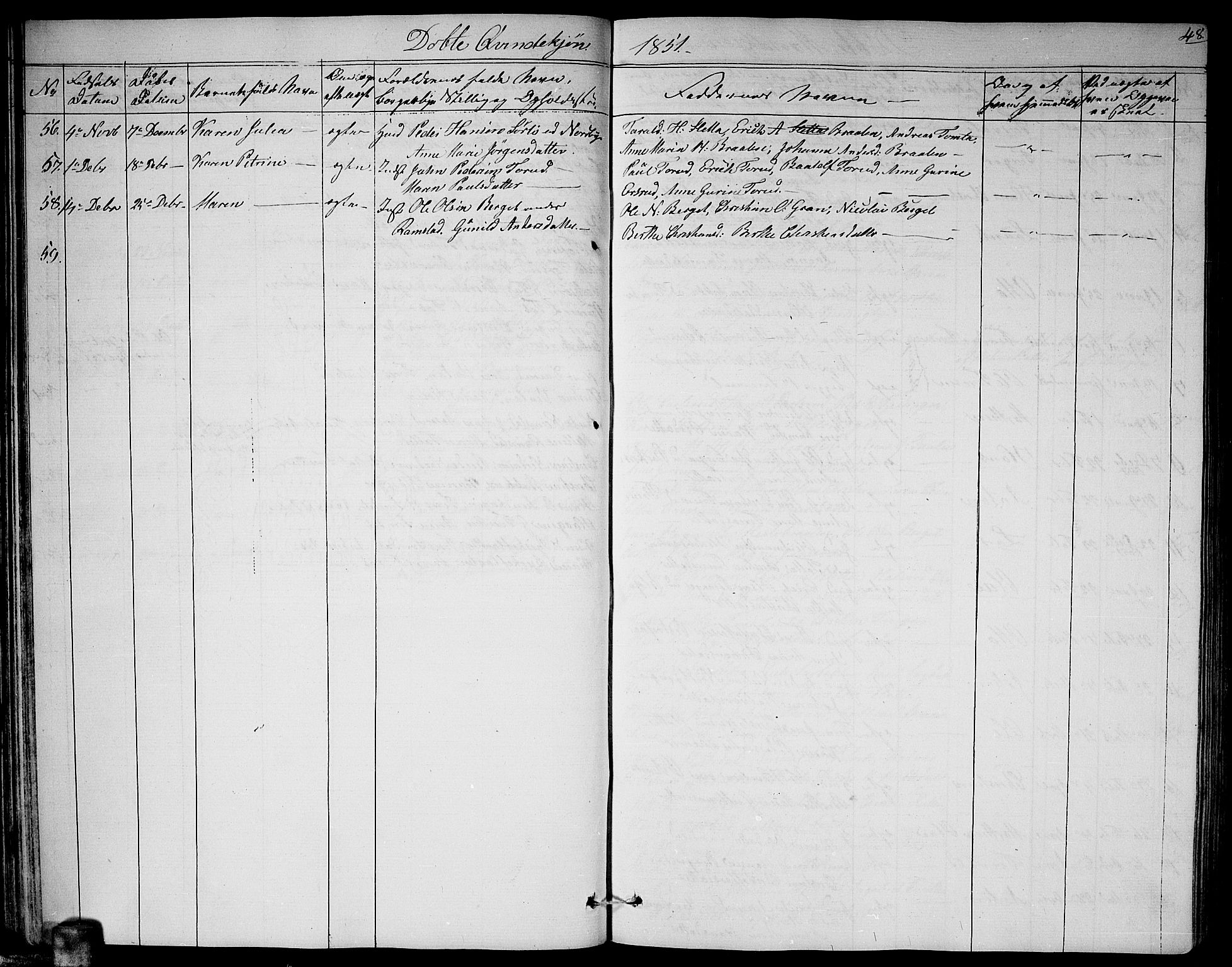 Fet prestekontor Kirkebøker, AV/SAO-A-10370a/G/Ga/L0002: Parish register (copy) no. I 2, 1843-1859, p. 48