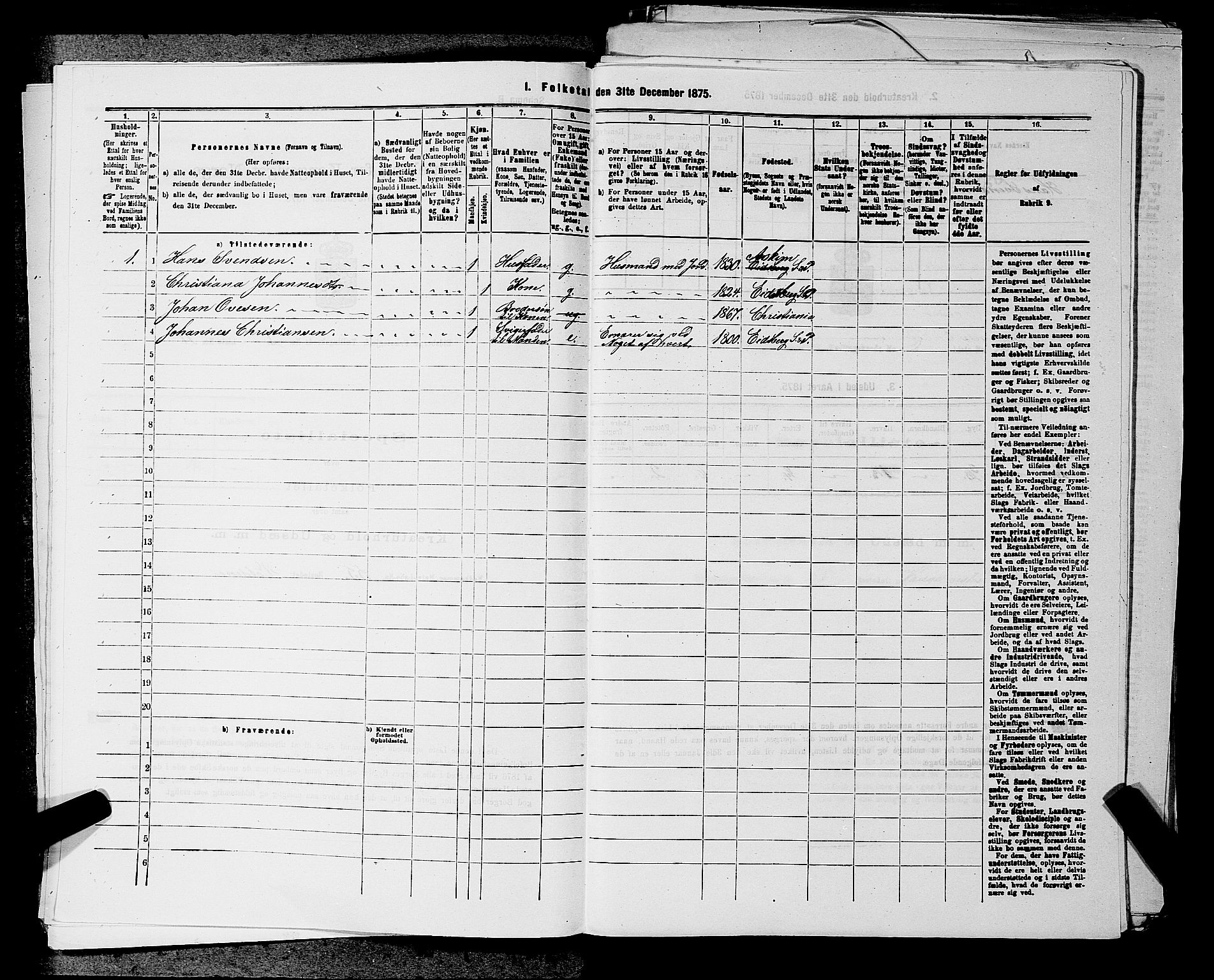 RA, 1875 census for 0125P Eidsberg, 1875, p. 396
