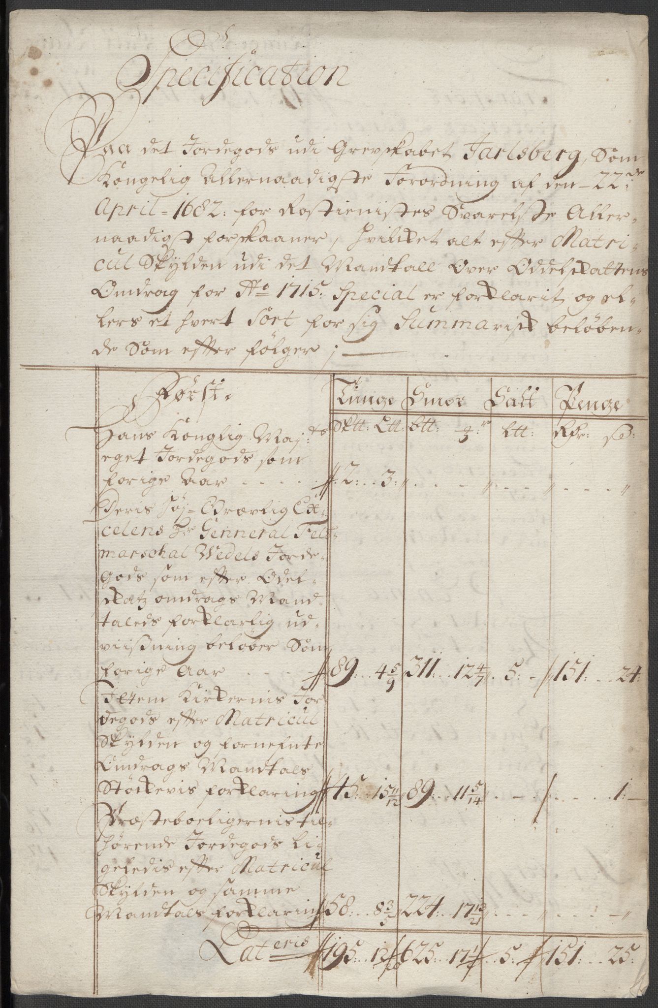 Rentekammeret inntil 1814, Reviderte regnskaper, Fogderegnskap, RA/EA-4092/R32/L1879: Fogderegnskap Jarlsberg grevskap, 1714-1715, p. 349