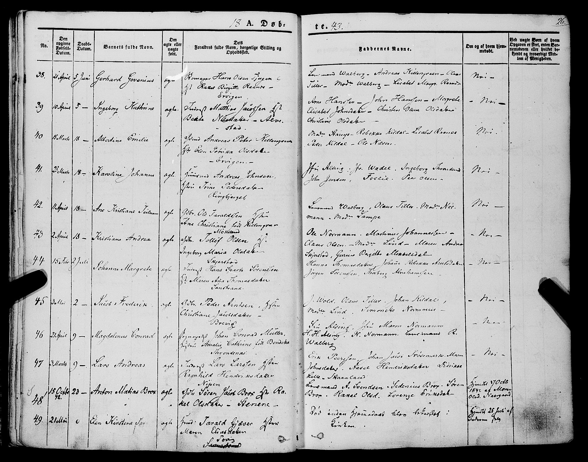 Trondenes sokneprestkontor, SATØ/S-1319/H/Ha/L0009kirke: Parish register (official) no. 9, 1841-1852, p. 26