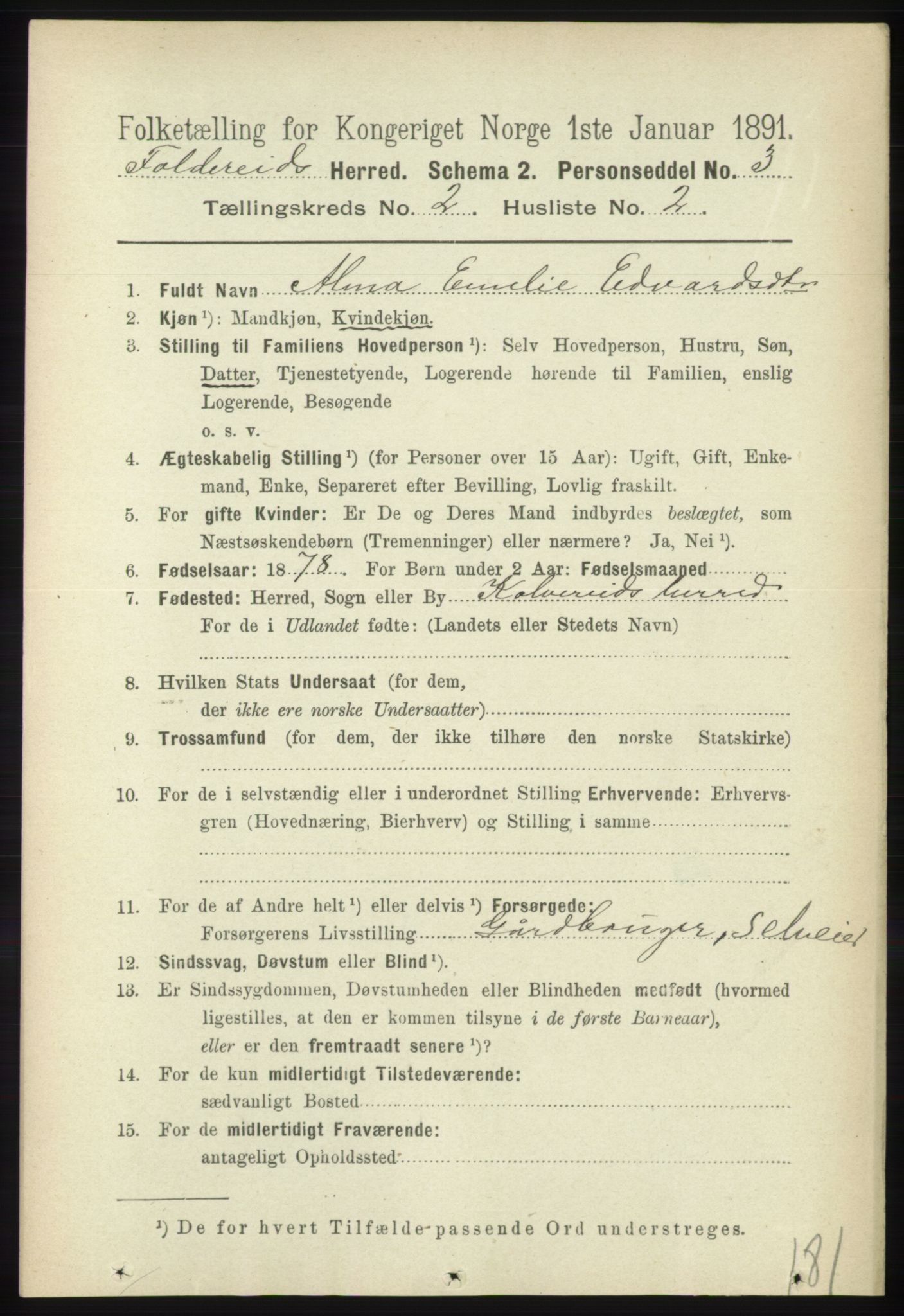 RA, 1891 census for 1753 Foldereid, 1891, p. 863