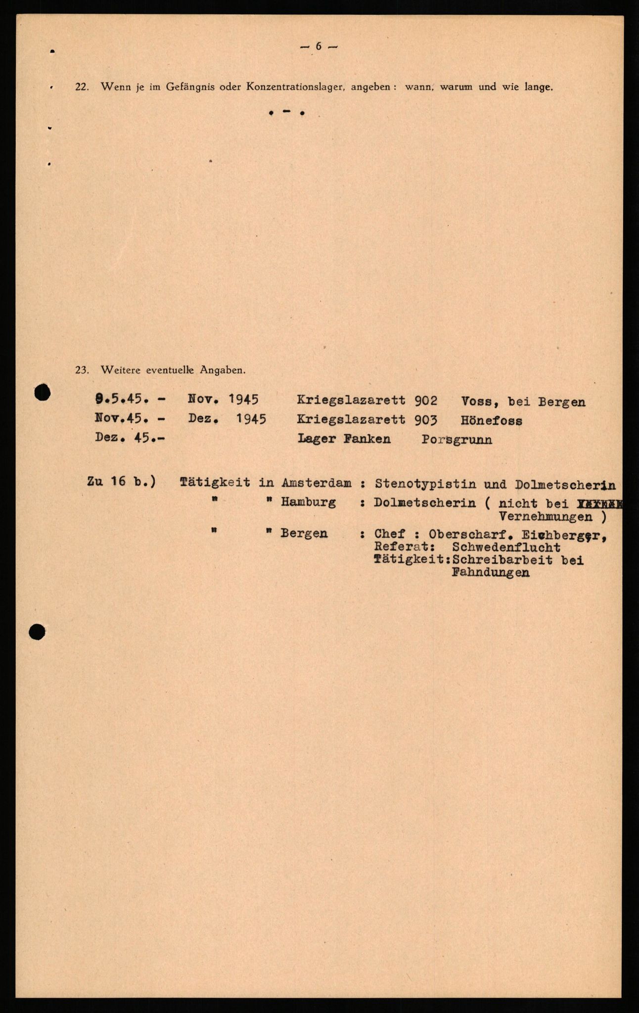 Forsvaret, Forsvarets overkommando II, AV/RA-RAFA-3915/D/Db/L0029: CI Questionaires. Tyske okkupasjonsstyrker i Norge. Tyskere., 1945-1946, p. 417