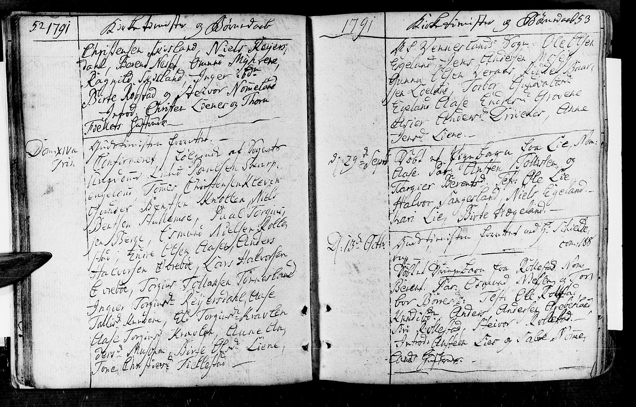 Vennesla sokneprestkontor, AV/SAK-1111-0045/Fa/Fac/L0002: Parish register (official) no. A 2, 1785-1834, p. 52-53