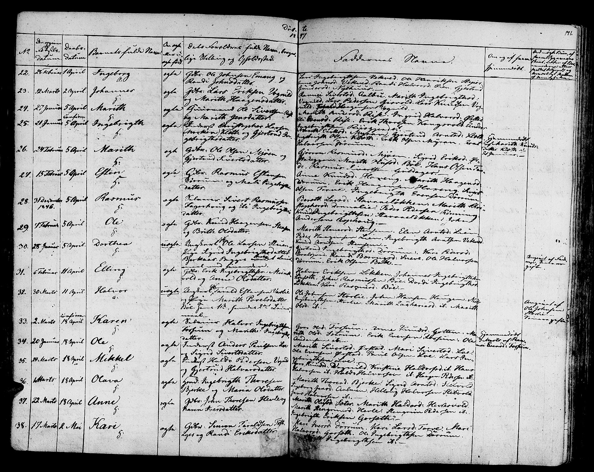 Ministerialprotokoller, klokkerbøker og fødselsregistre - Sør-Trøndelag, SAT/A-1456/678/L0897: Parish register (official) no. 678A06-07, 1821-1847, p. 171