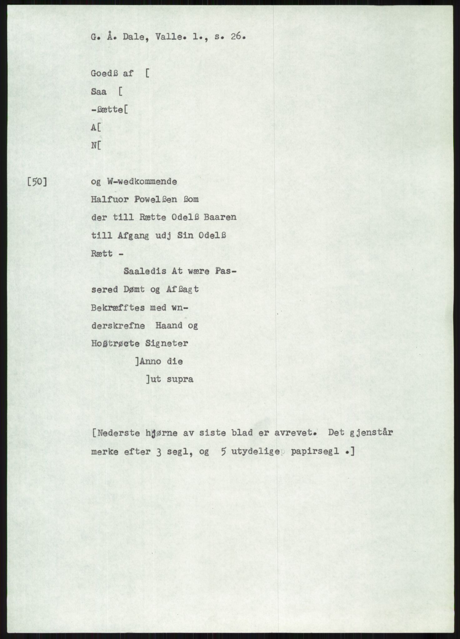 Samlinger til kildeutgivelse, Diplomavskriftsamlingen, AV/RA-EA-4053/H/Ha, p. 1620