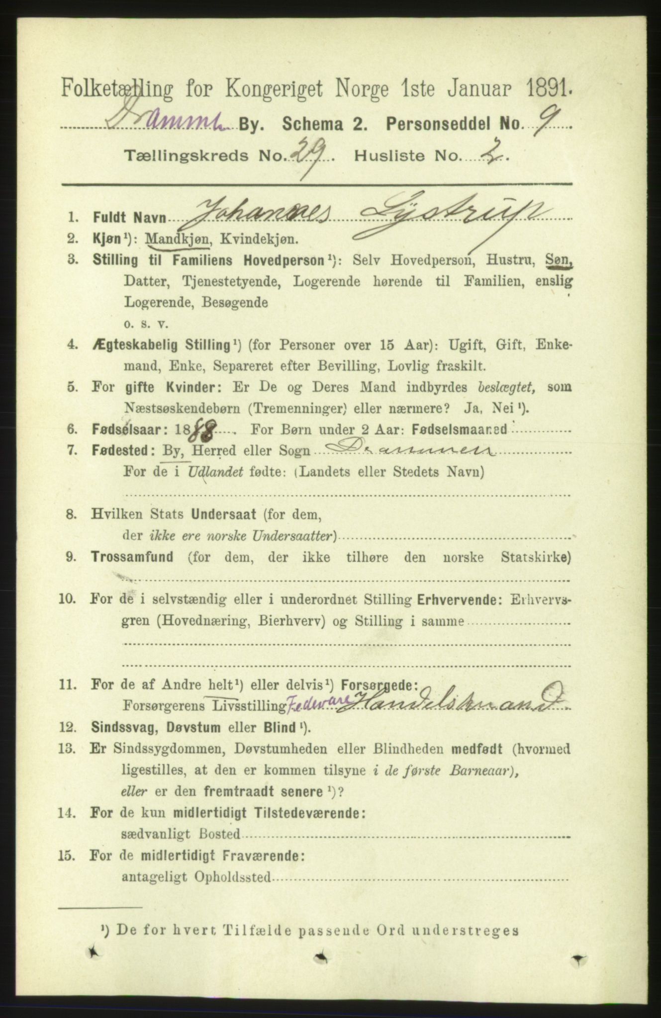 RA, 1891 census for 0602 Drammen, 1891, p. 17413