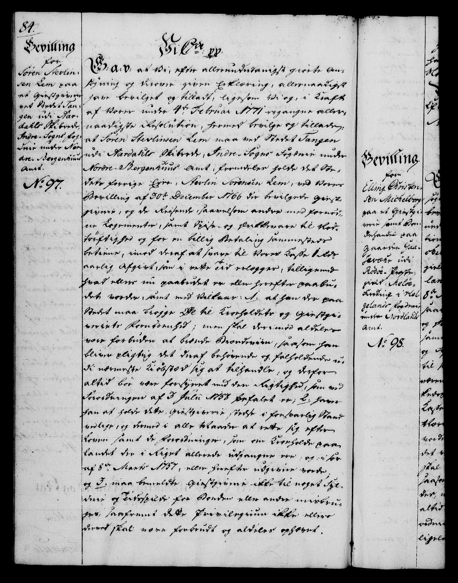 Rentekammeret, Kammerkanselliet, AV/RA-EA-3111/G/Gg/Gga/L0012: Norsk ekspedisjonsprotokoll med register (merket RK 53.12), 1781-1783, p. 84