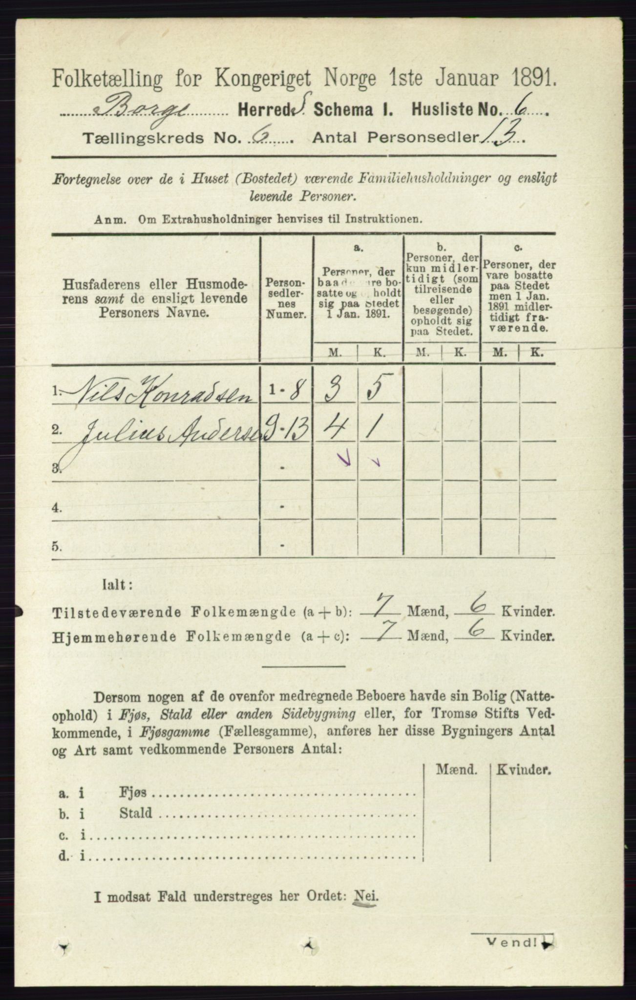 RA, 1891 census for 0113 Borge, 1891, p. 2930