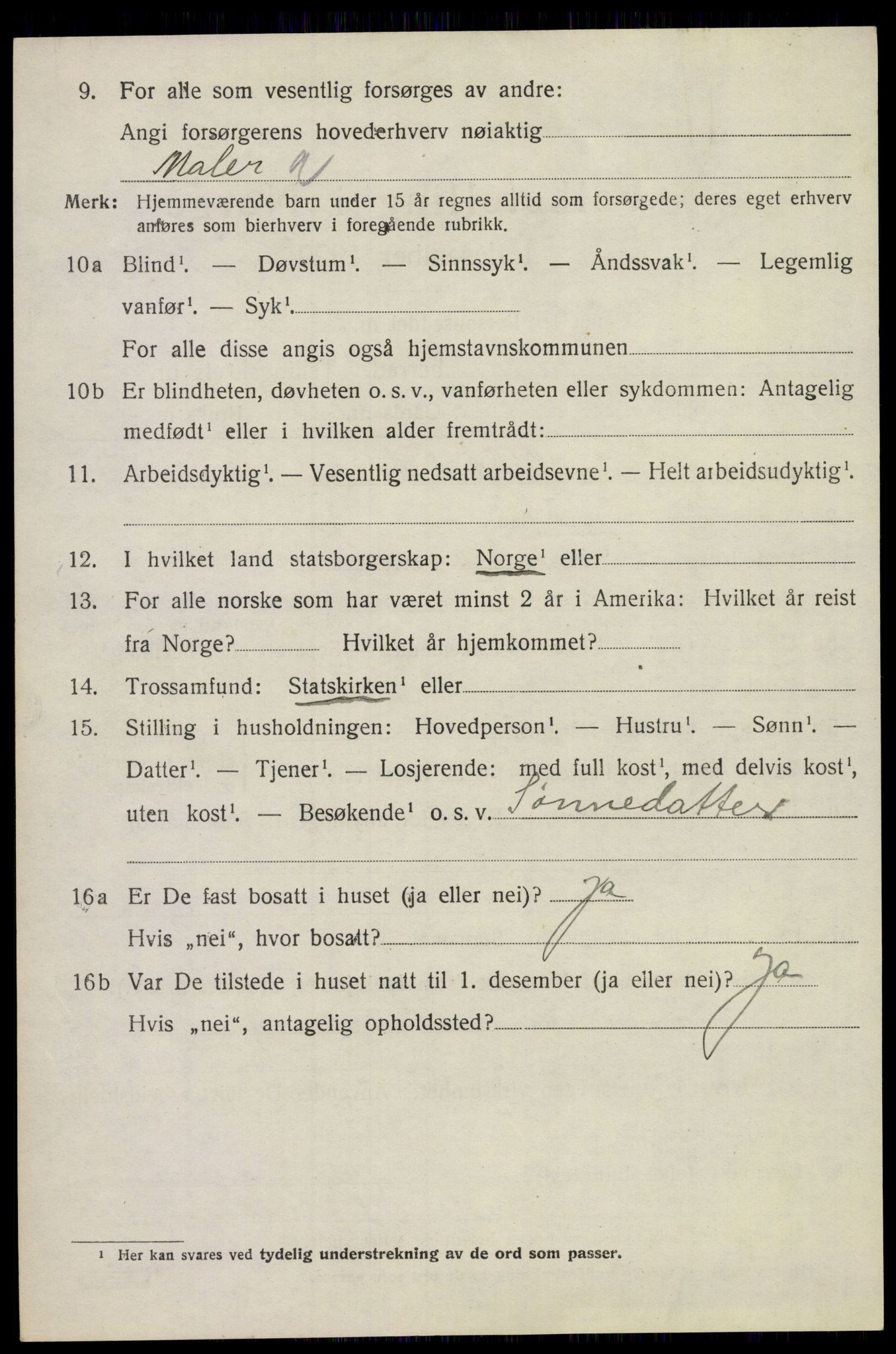 SAKO, 1920 census for Holla, 1920, p. 2588