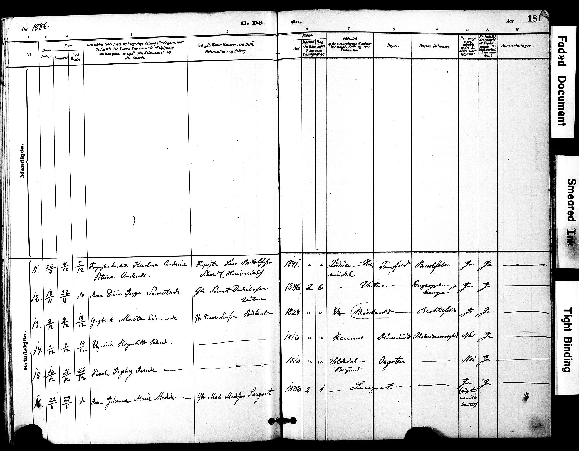 Ministerialprotokoller, klokkerbøker og fødselsregistre - Møre og Romsdal, SAT/A-1454/525/L0374: Parish register (official) no. 525A04, 1880-1899, p. 181