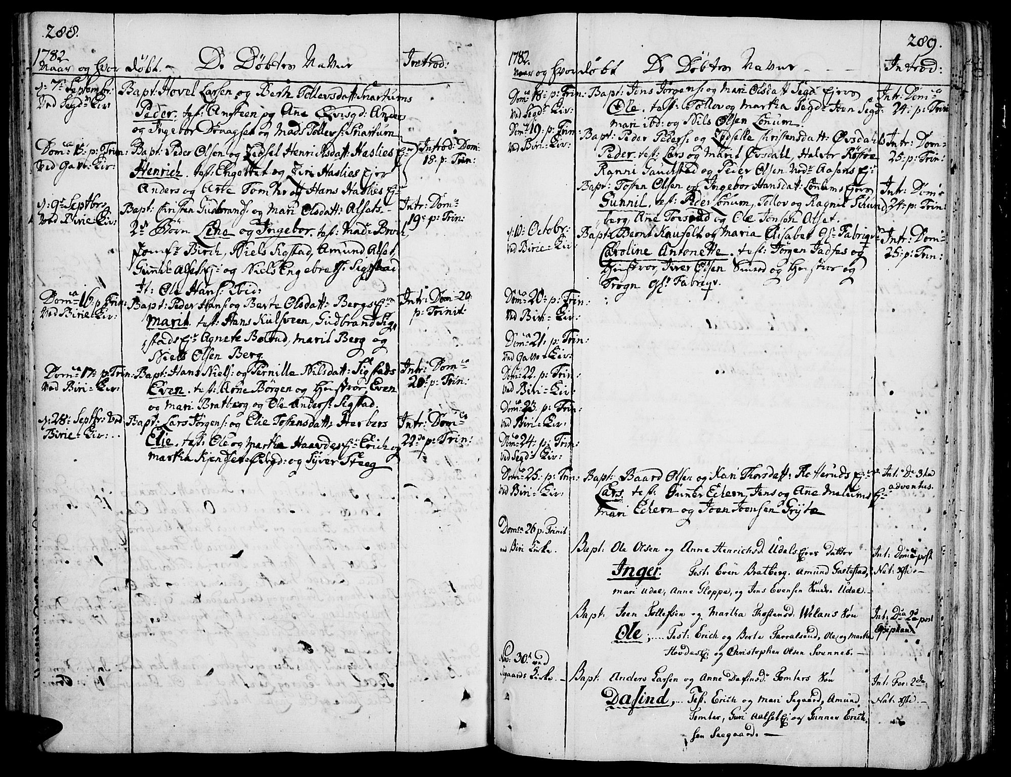 Biri prestekontor, AV/SAH-PREST-096/H/Ha/Haa/L0002: Parish register (official) no. 2, 1754-1789, p. 288-289