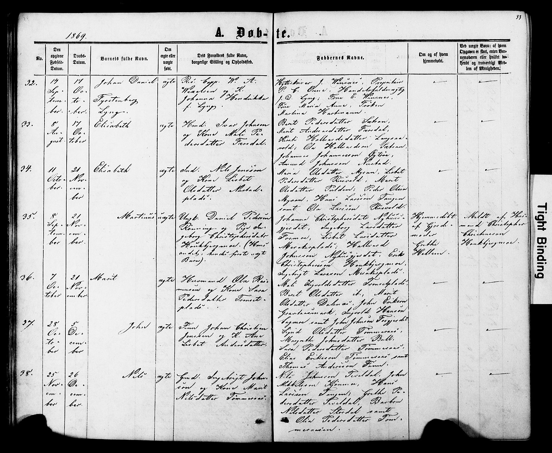 Ministerialprotokoller, klokkerbøker og fødselsregistre - Nord-Trøndelag, SAT/A-1458/706/L0049: Parish register (copy) no. 706C01, 1864-1895, p. 33