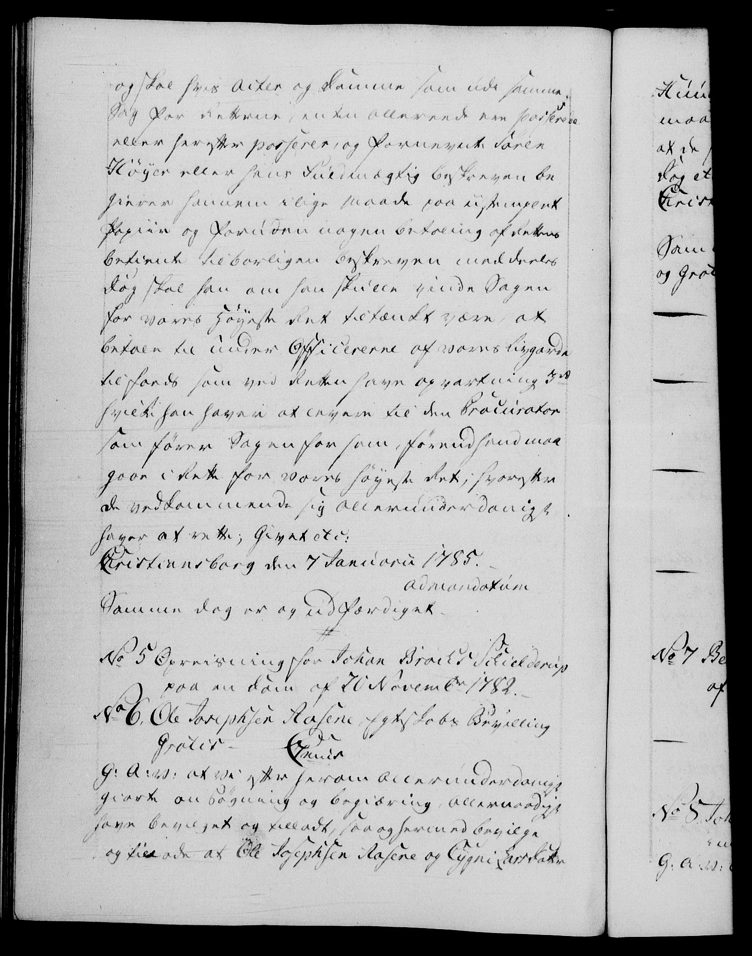 Danske Kanselli 1572-1799, AV/RA-EA-3023/F/Fc/Fca/Fcaa/L0050: Norske registre, 1784-1785, p. 456b