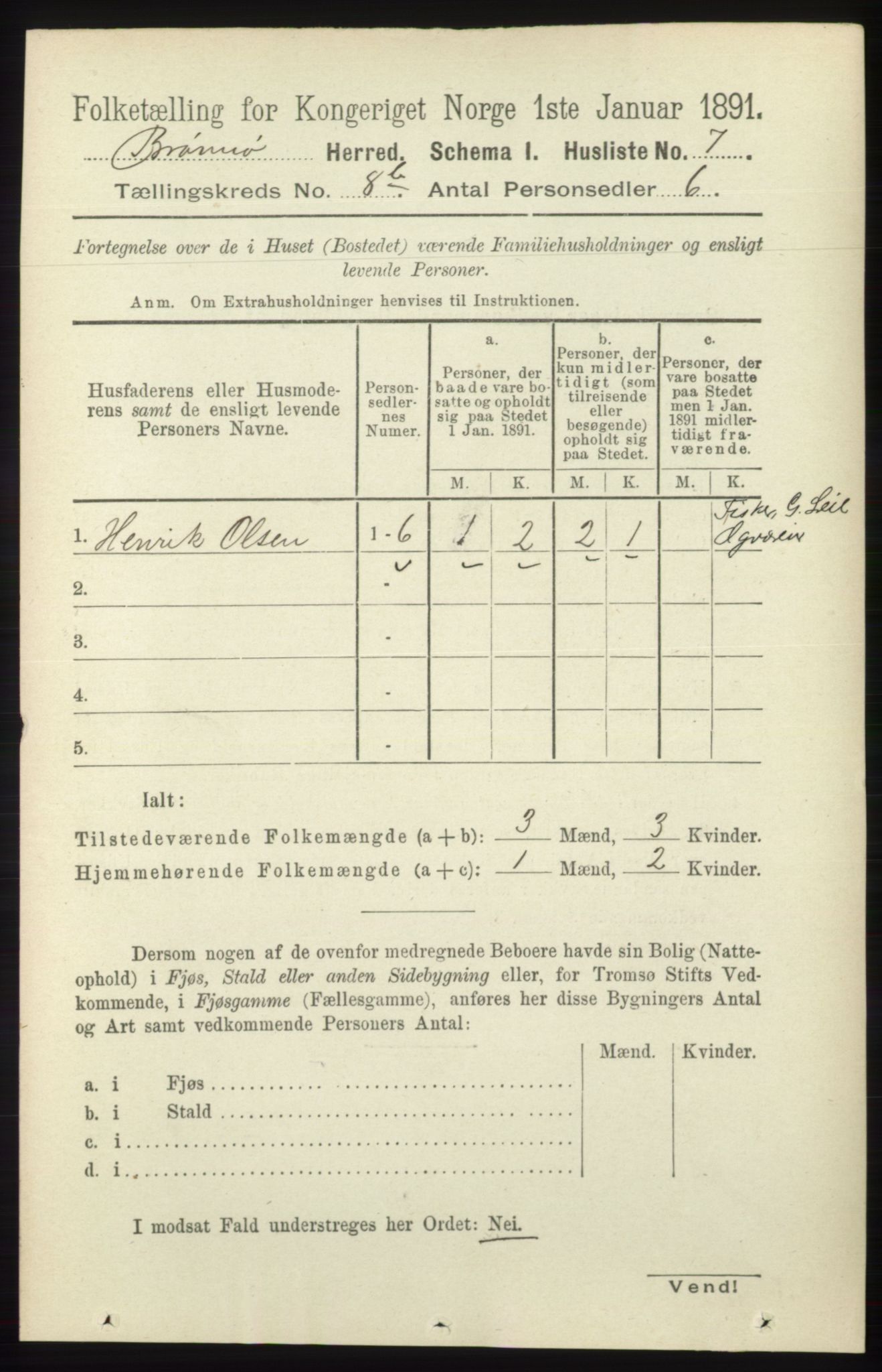 RA, 1891 census for 1814 Brønnøy, 1891, p. 4271