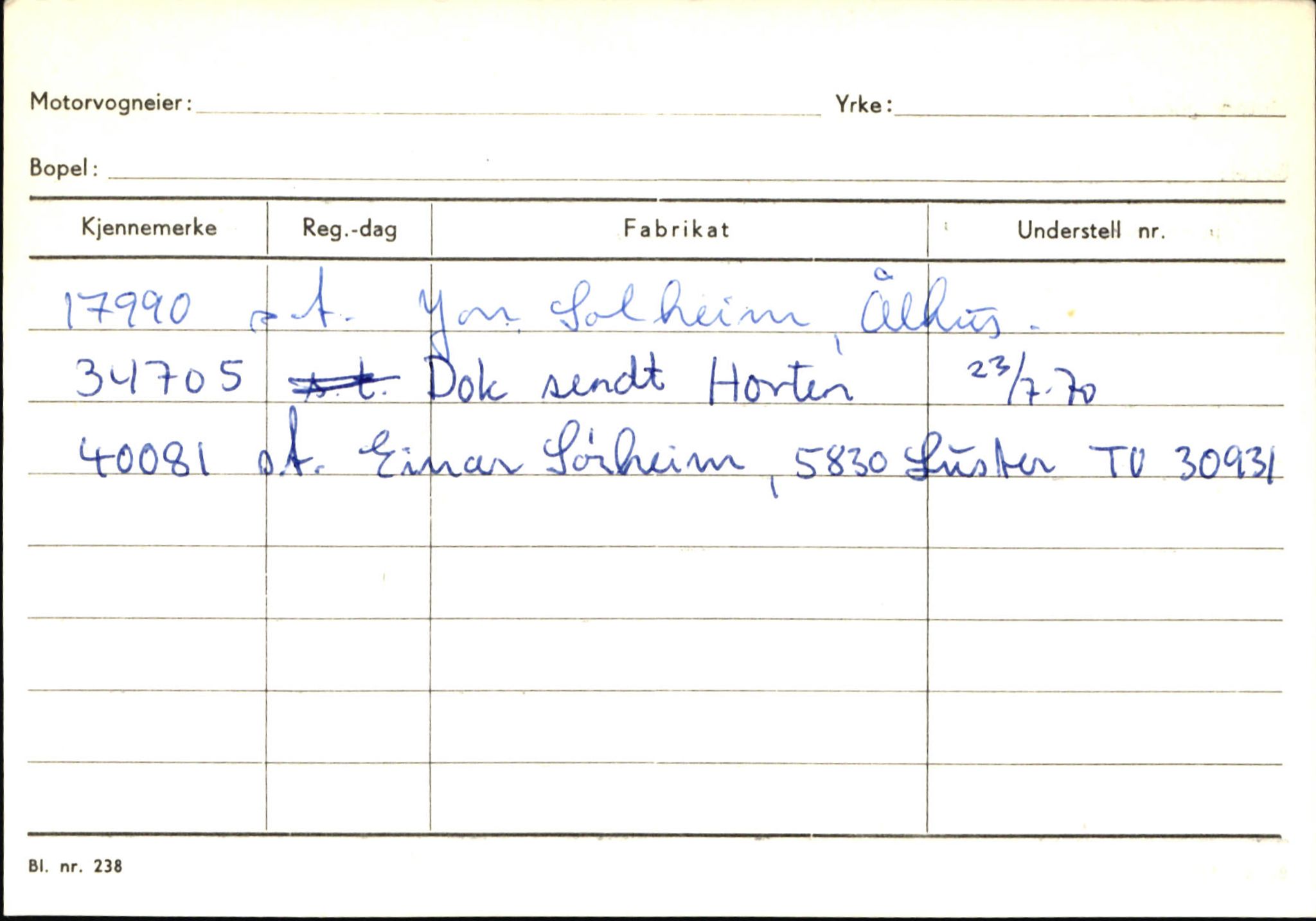 Statens vegvesen, Sogn og Fjordane vegkontor, AV/SAB-A-5301/4/F/L0145: Registerkort Vågsøy S-Å. Årdal I-P, 1945-1975, p. 1067