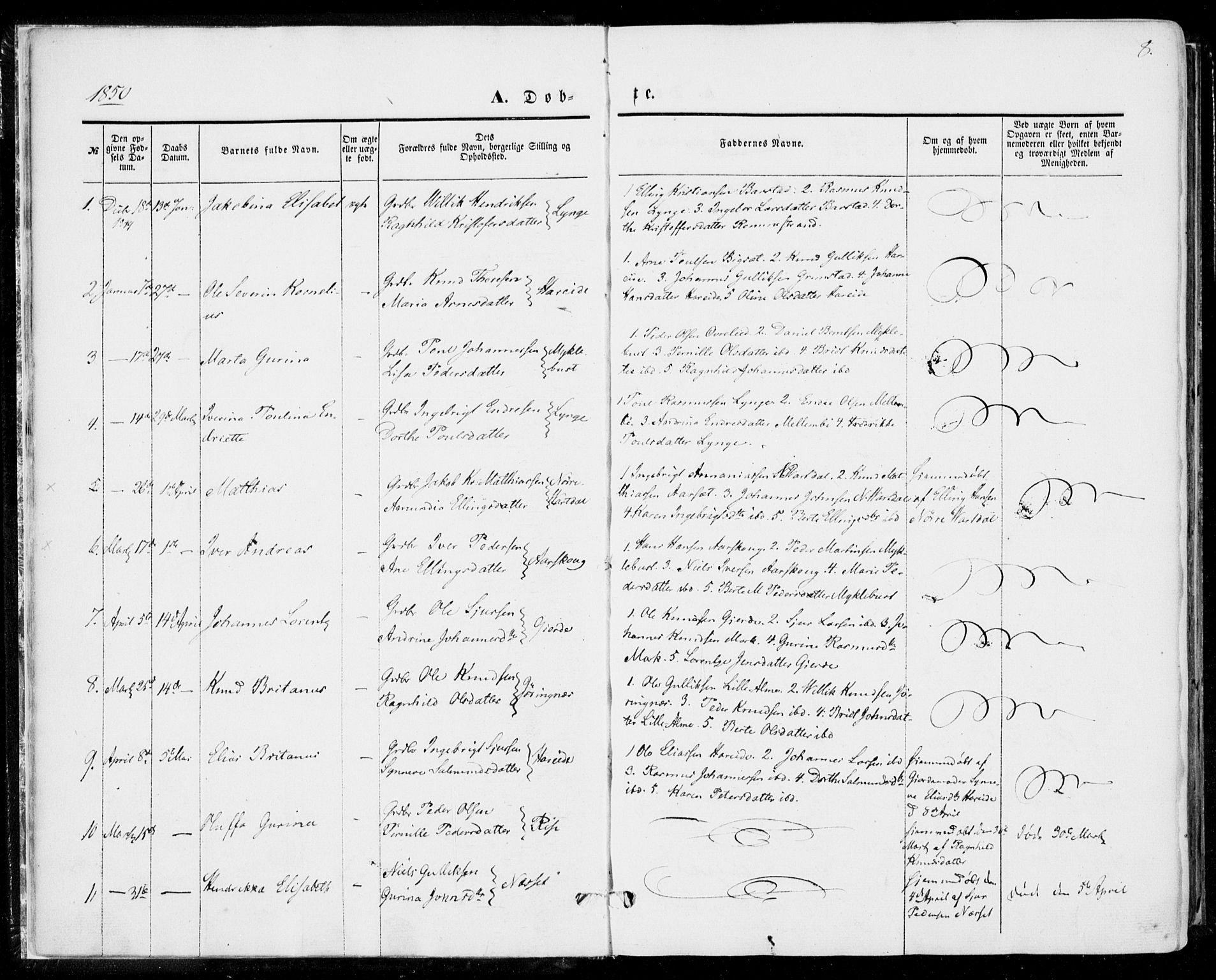 Ministerialprotokoller, klokkerbøker og fødselsregistre - Møre og Romsdal, AV/SAT-A-1454/510/L0121: Parish register (official) no. 510A01, 1848-1877, p. 8