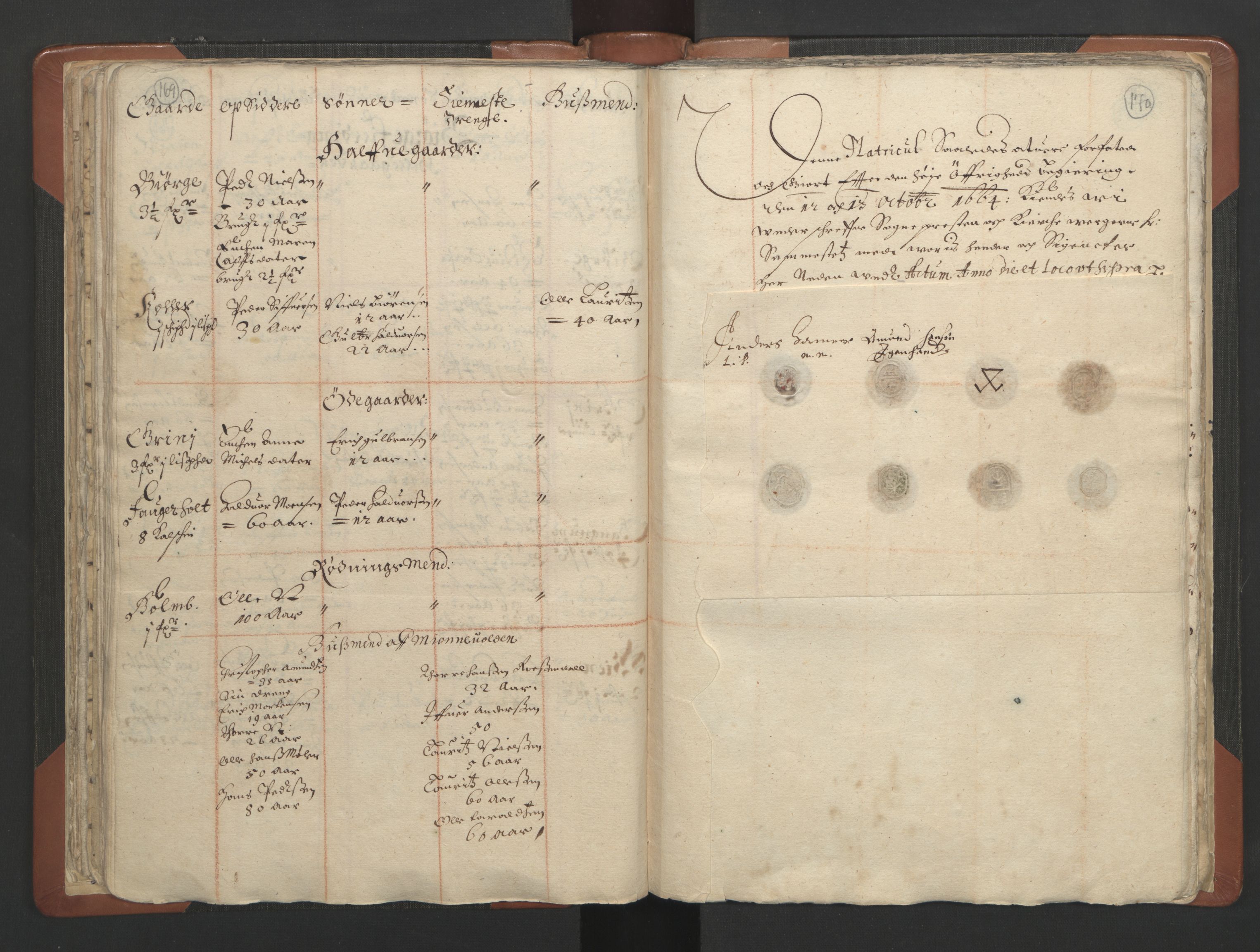 RA, Vicar's Census 1664-1666, no. 7: Hadeland deanery, 1664-1666, p. 169-170