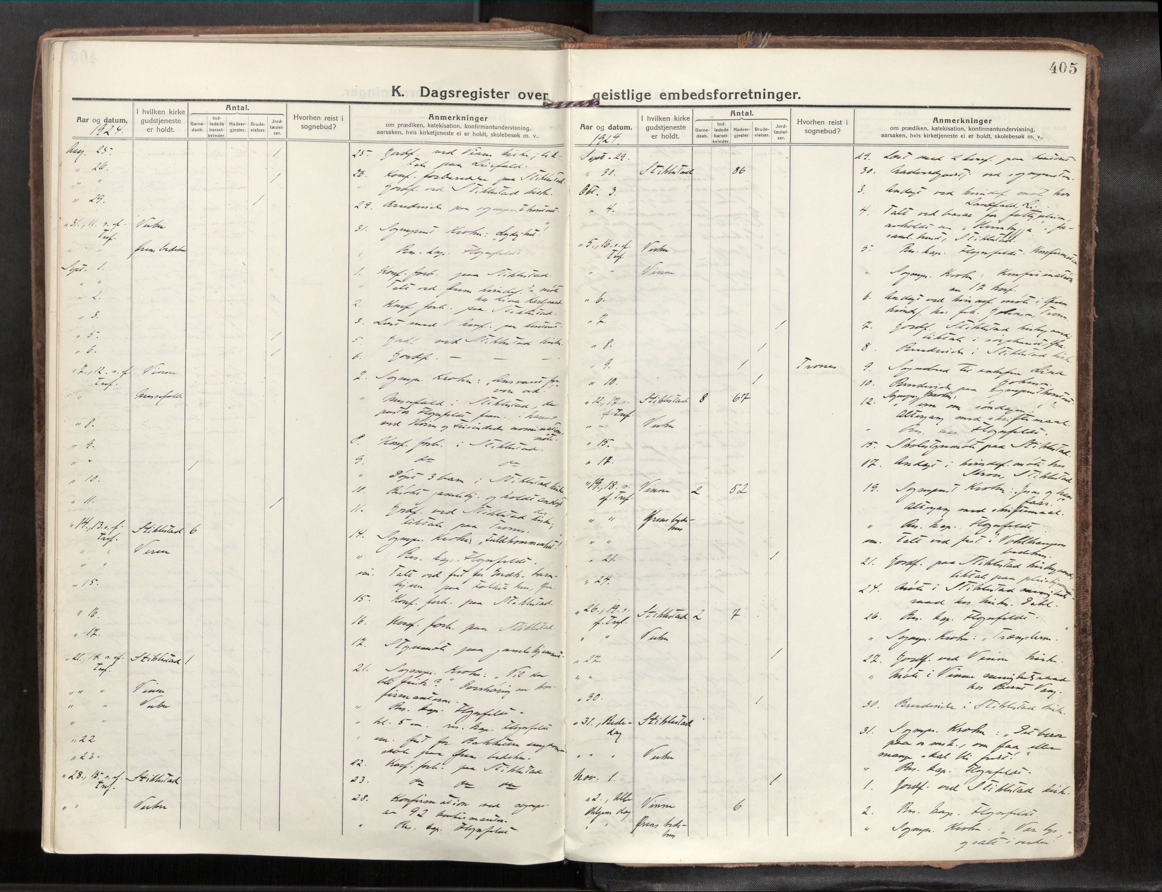 Verdal sokneprestkontor, AV/SAT-A-1156/2/H/Haa/L0001: Parish register (official) no. 1, 1917-1932, p. 405