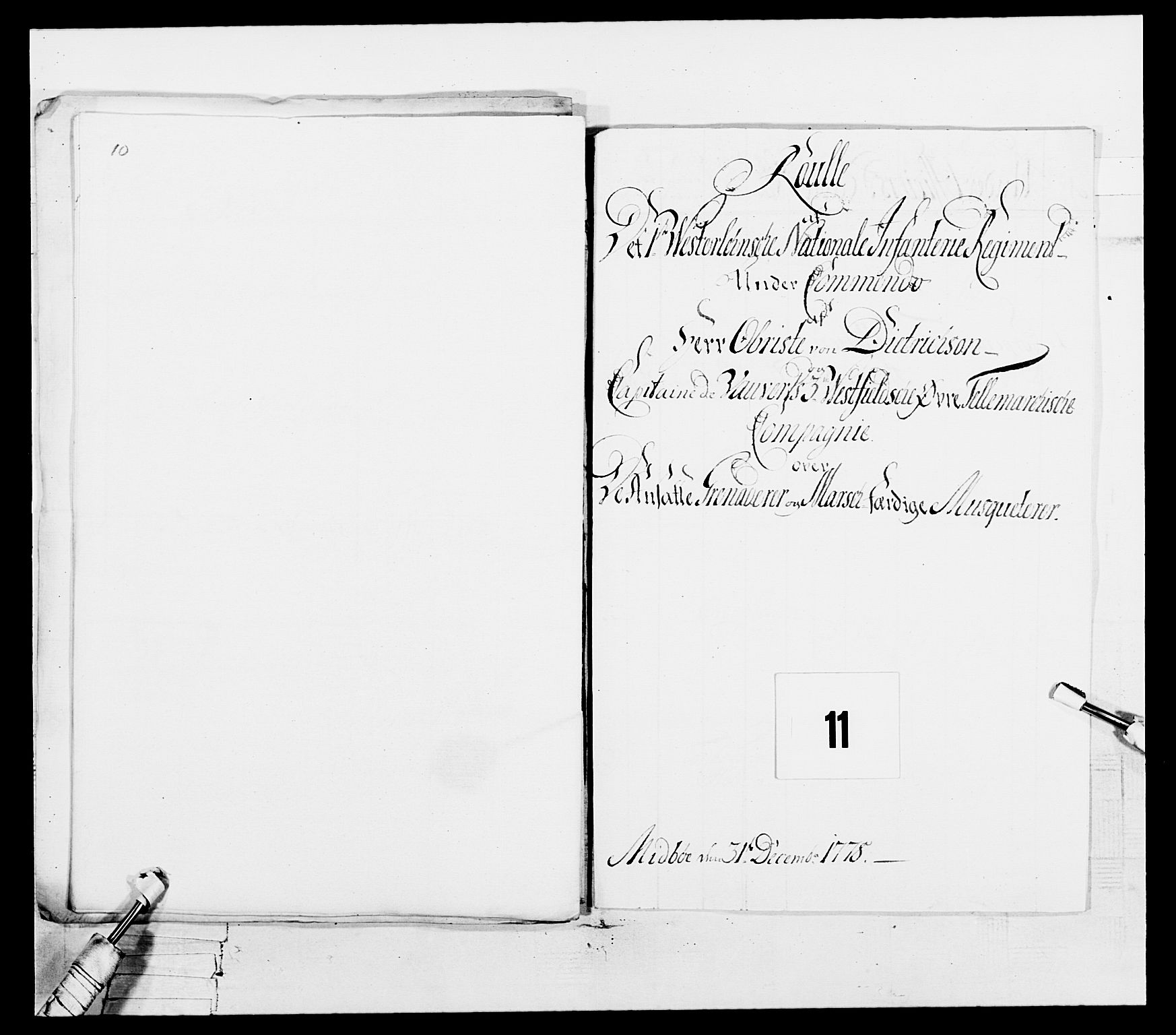 Generalitets- og kommissariatskollegiet, Det kongelige norske kommissariatskollegium, AV/RA-EA-5420/E/Eh/L0102: 1. Vesterlenske nasjonale infanteriregiment, 1778-1780, p. 67