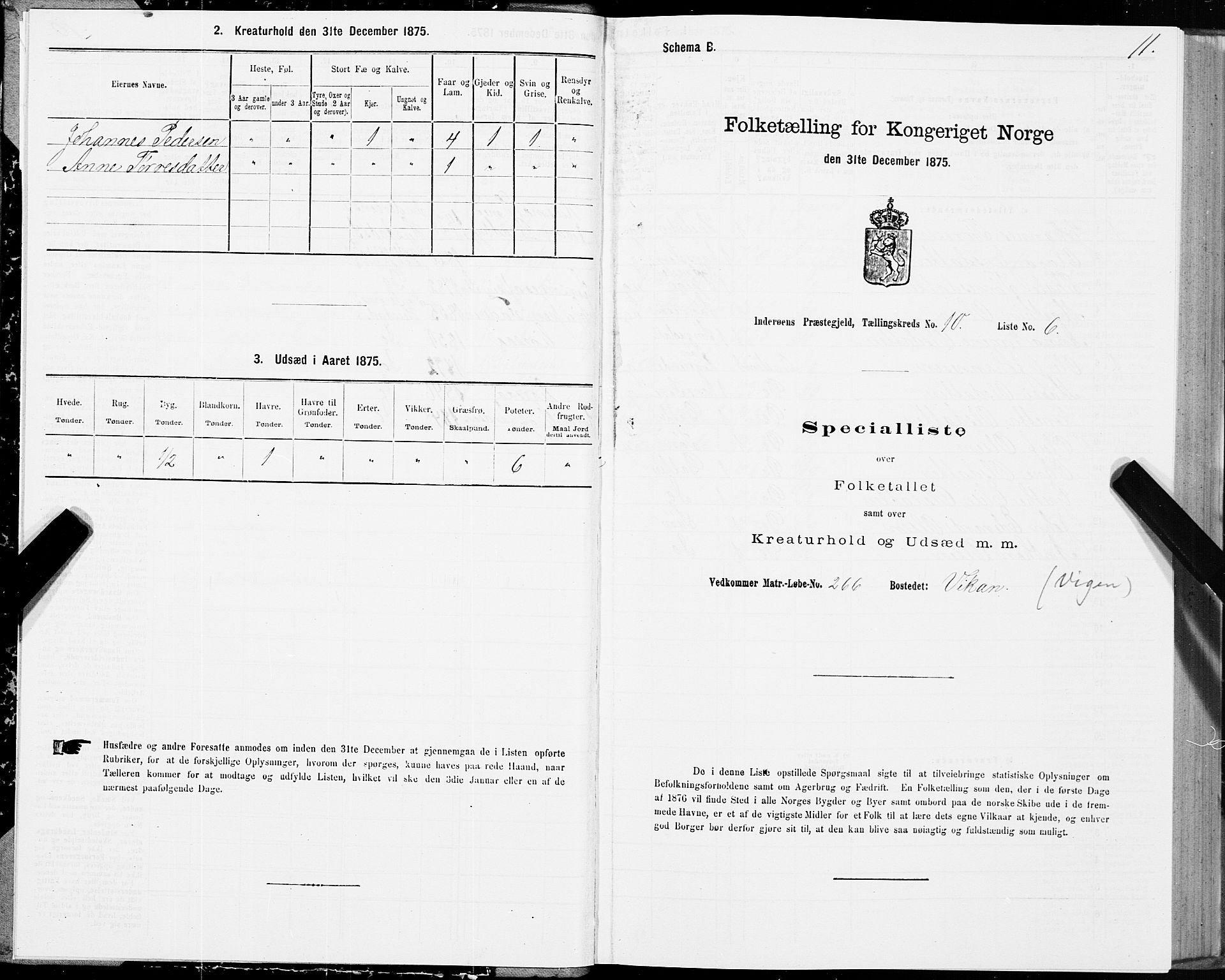 SAT, 1875 census for 1729P Inderøy, 1875, p. 6011