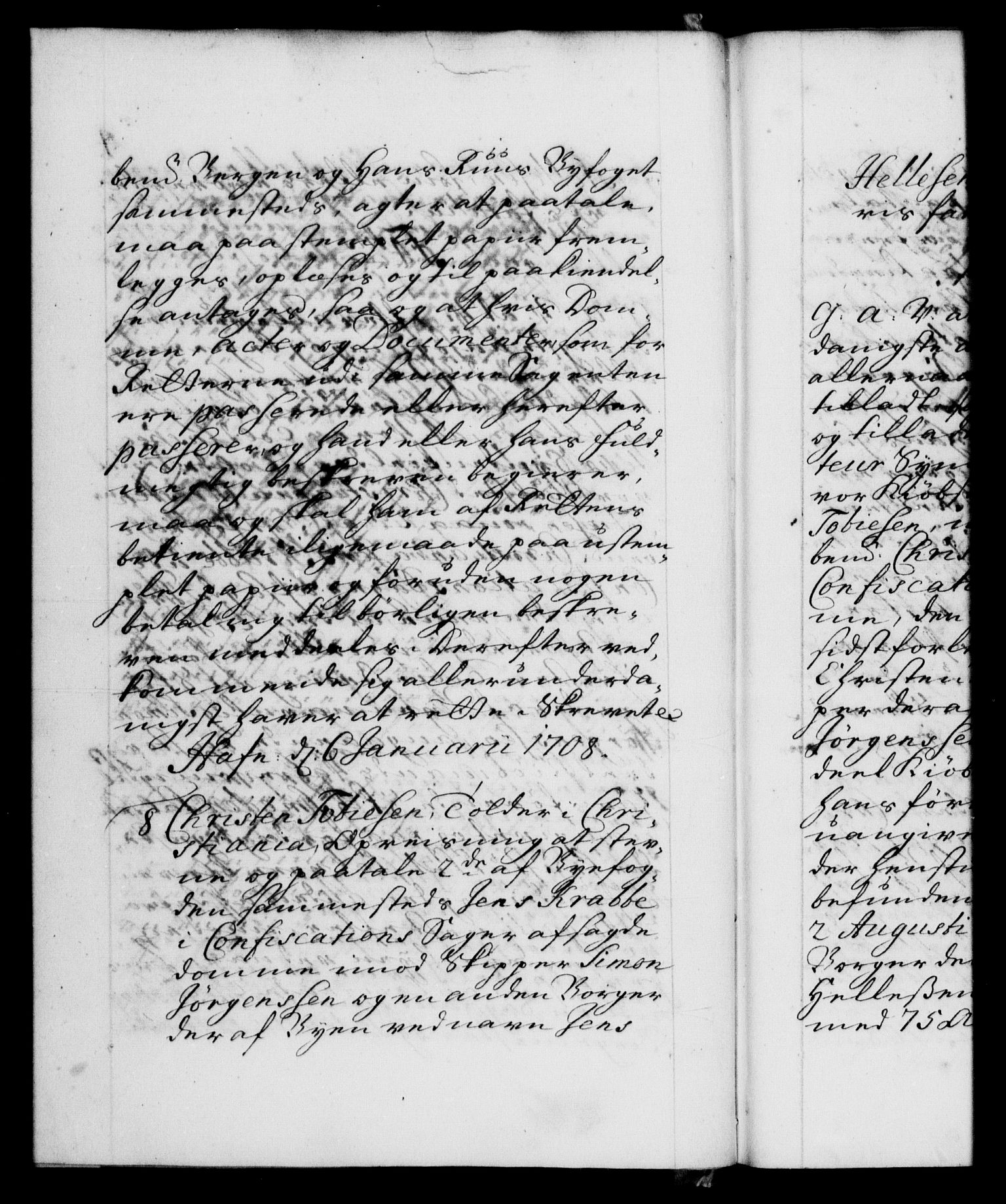 Danske Kanselli 1572-1799, AV/RA-EA-3023/F/Fc/Fca/Fcaa/L0020: Norske registre, 1708-1711, p. 4b