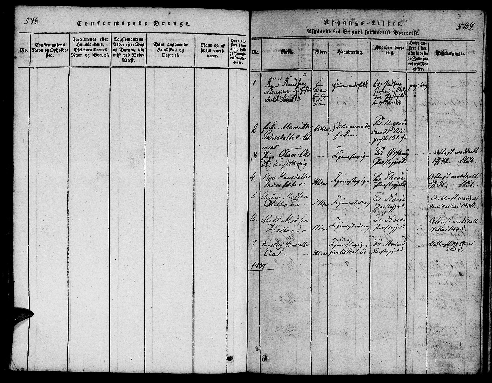 Ministerialprotokoller, klokkerbøker og fødselsregistre - Møre og Romsdal, SAT/A-1454/539/L0528: Parish register (official) no. 539A01, 1818-1847, p. 546