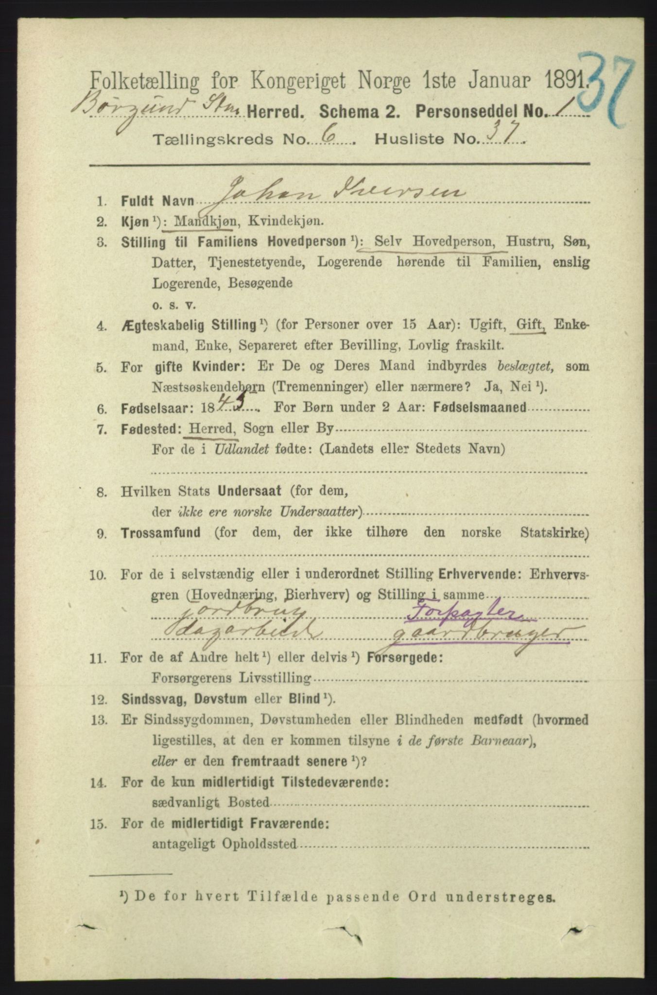 RA, 1891 census for 1531 Borgund, 1891, p. 1800