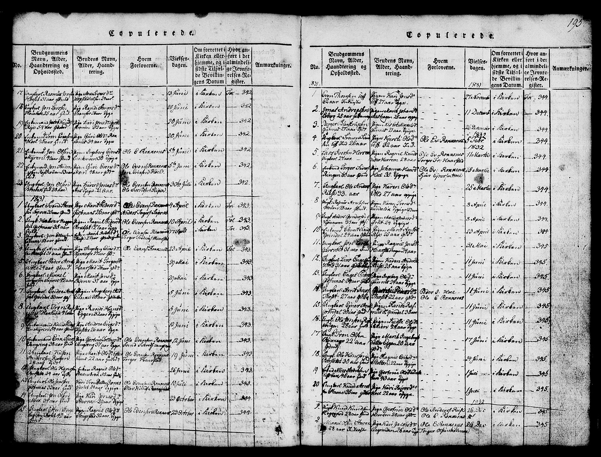 Ministerialprotokoller, klokkerbøker og fødselsregistre - Sør-Trøndelag, SAT/A-1456/674/L0874: Parish register (copy) no. 674C01, 1816-1860, p. 195
