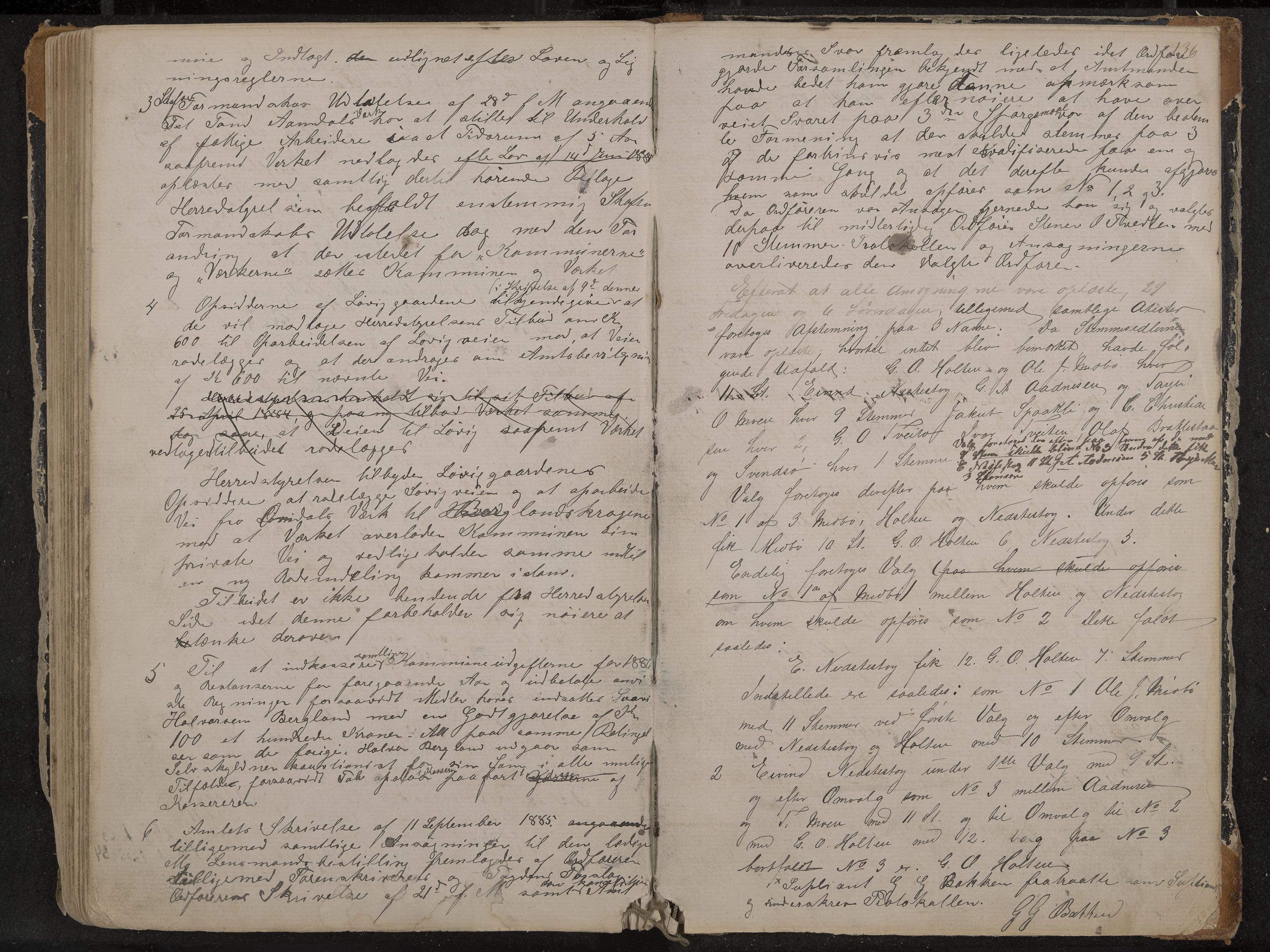 Mo formannskap og sentraladministrasjon, IKAK/0832021/A/L0002: Møtebok, 1869-1886, p. 136