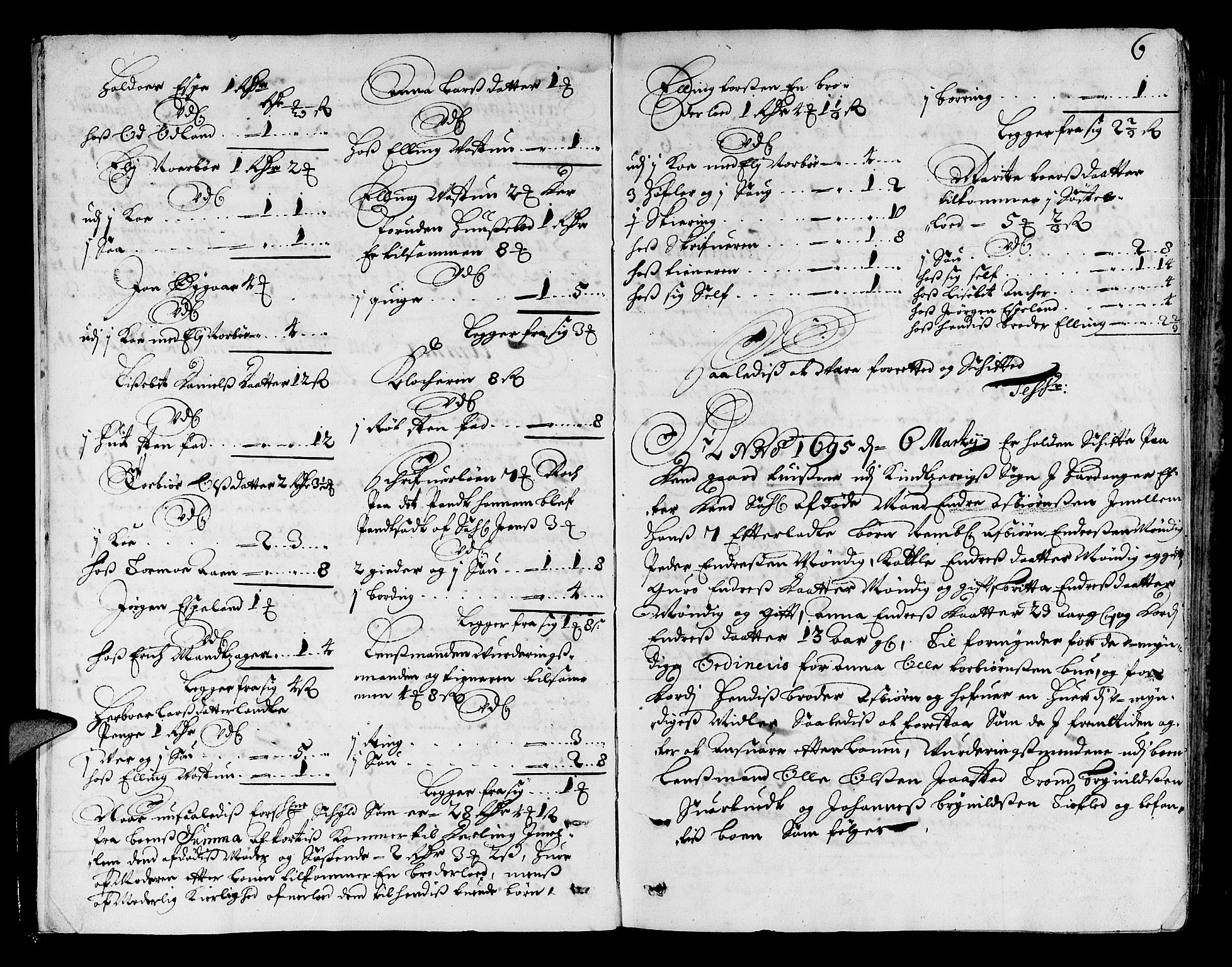 Hardanger og Voss sorenskriveri, AV/SAB-A-2501/4/4A/4Ac/L0001: Skifterettsprotokoll for sorenskriveriet, 1695-1707, p. 5b-6a