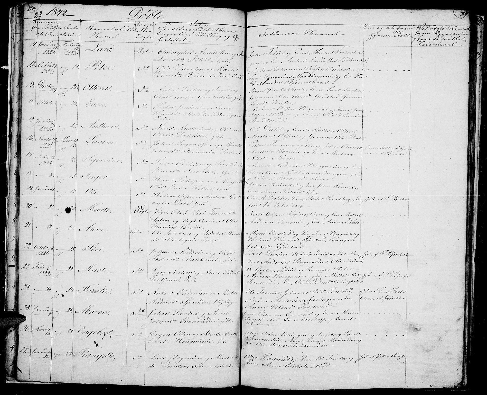 Romedal prestekontor, SAH/PREST-004/L/L0008: Parish register (copy) no. 8, 1837-1844, p. 23