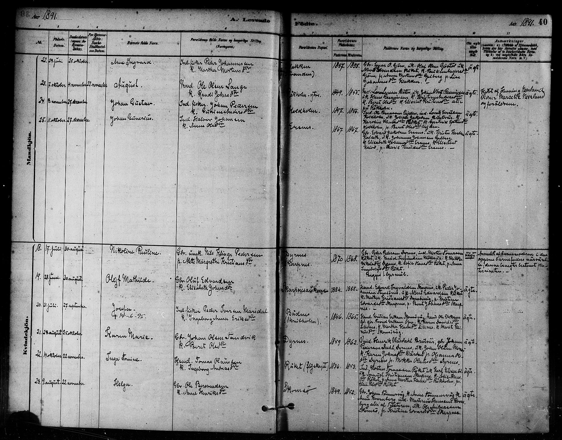 Ministerialprotokoller, klokkerbøker og fødselsregistre - Møre og Romsdal, AV/SAT-A-1454/582/L0947: Parish register (official) no. 582A01, 1880-1900, p. 40